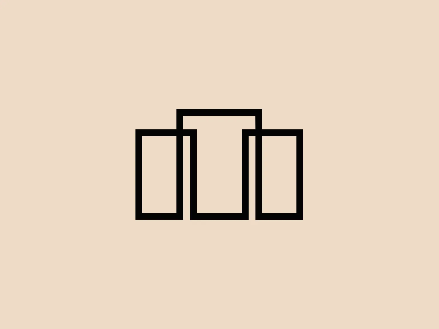 The Birmingham Museum of Art's logo is a minimalist, geometric design featuring three bold, black vertical rectangles of varying heights arranged side by side. The design resembles buildings or a stylized bar graph and is symmetrical, with the central rectangle being the tallest. The use of negative space between the rectangles enhances the clean and modern aesthetic, while the sharp edges and straight lines convey a sense of order and stability.