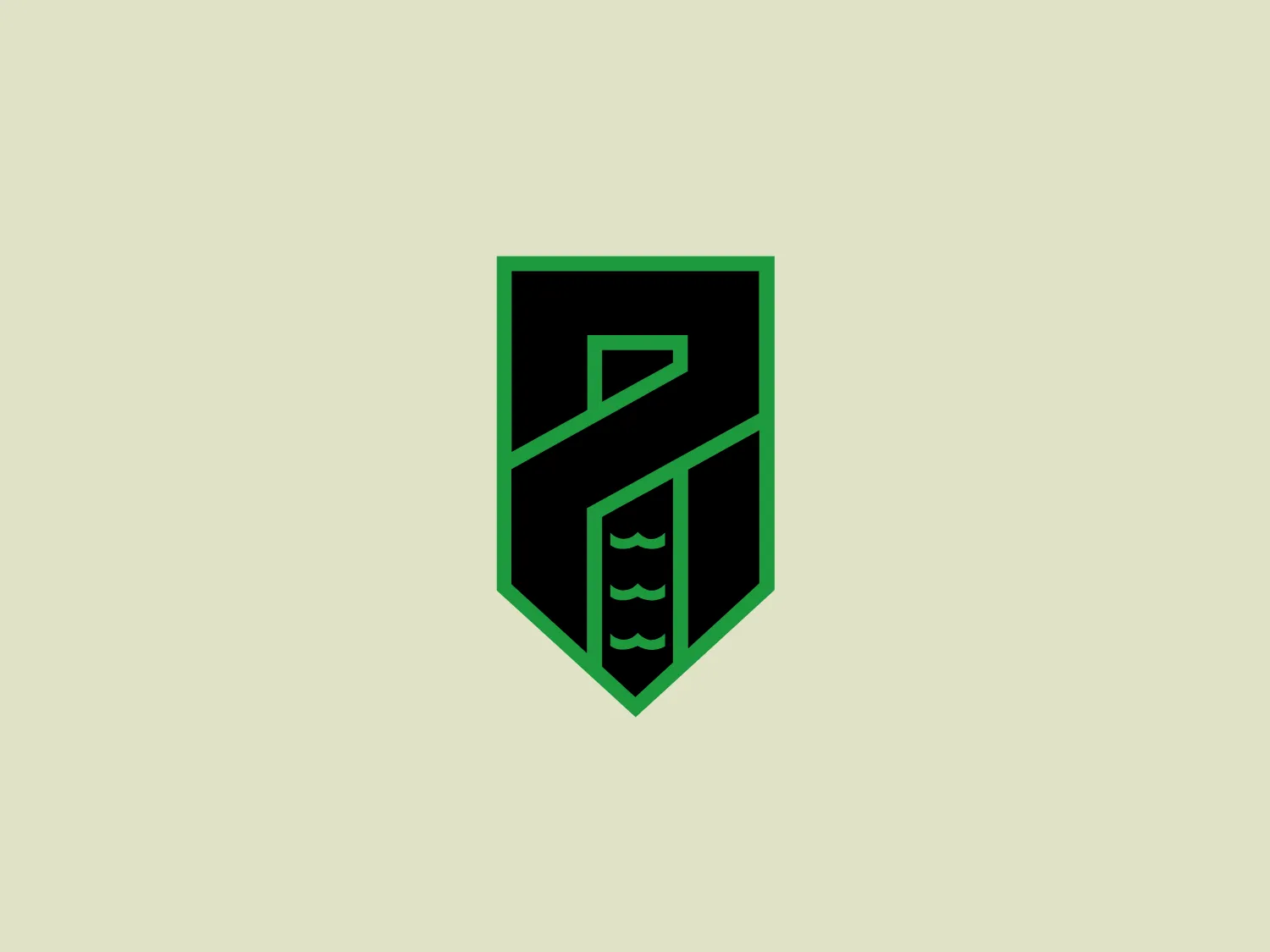 The Pordenone Calcio logo showcases a stylized shield with a crisp, modern geometric design. It prominently features a bold, uppercase letter 'P' integrated into the shield's form, conveying unity and strength. The monochromatic green gradient color scheme adds depth and highlights, while three horizontal lines within the 'P' add a sense of motion and layered depth. This logo exudes a professional and contemporary vibe, making it suitable for a variety of corporate or tech-oriented brands.