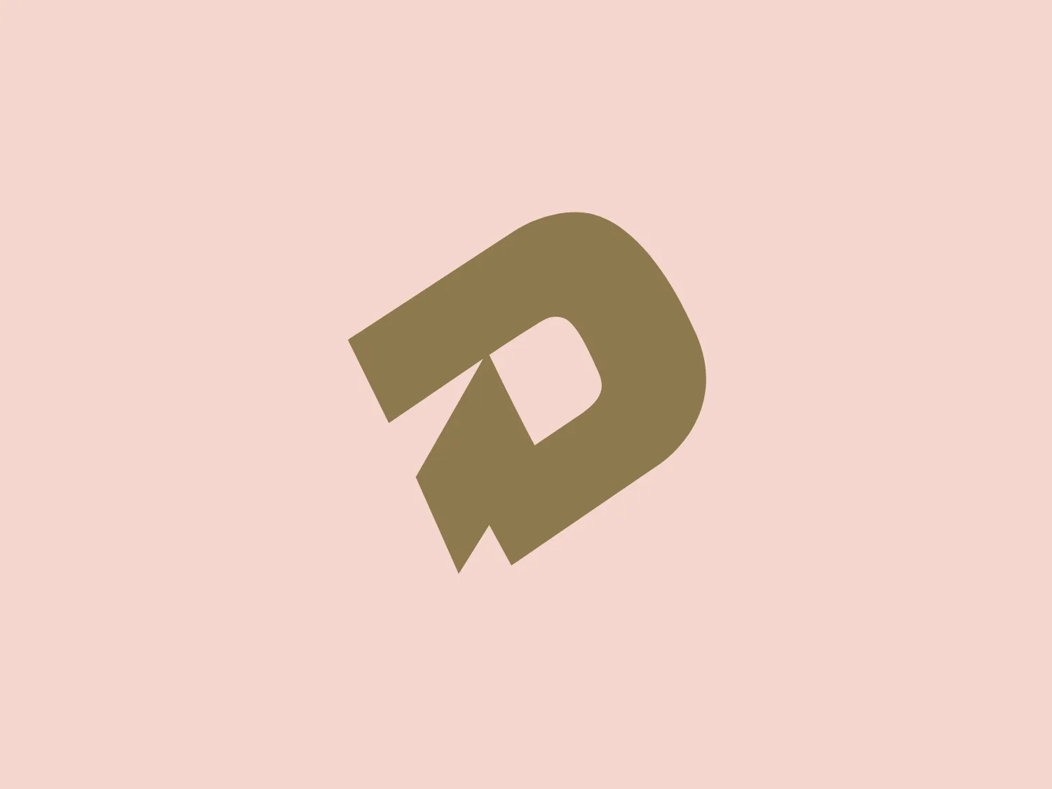 The Demarini logo features a modern and minimalist stylized letter "D" design. The bold, geometric shapes create a fold-over effect, adding dimension to the elongated semicircle. The negative space and muted, earthy gold or tan color lend a sophisticated and contemporary look, maintaining a clean, professional, and easily scalable aesthetic.