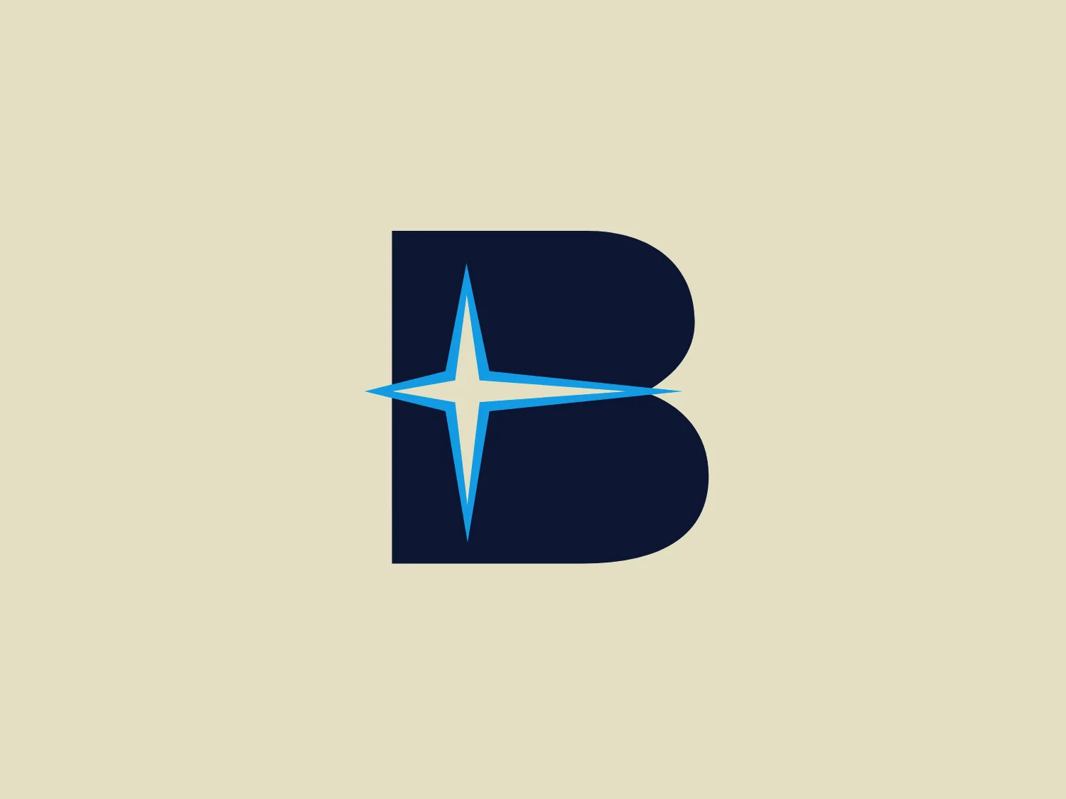 The logo in the image features a bold, dark blue letter "B" with a modern, sans-serif typeface that has smooth, rounded curves. A bright blue star shape, reminiscent of a compass needle or a spark, bisects the letter horizontally, giving the Bulgartabac logo a dynamic and energetic feel. The star has a gradient of light to darker blue, which adds depth and a sense of movement. Overall, the logo conveys a sense of trustworthiness and professionalism with a hint of innovation and guidance.