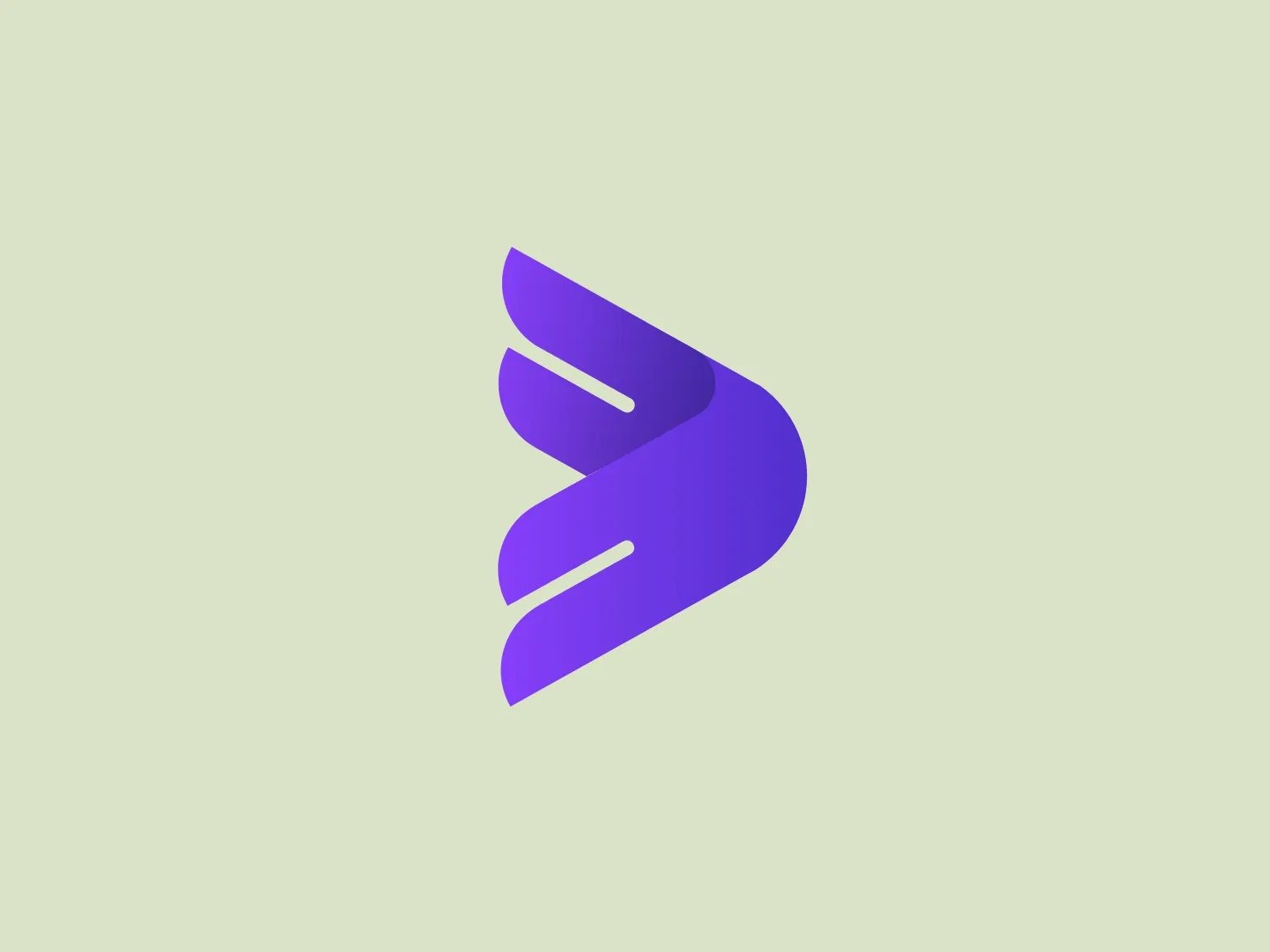 The Dash Insurance logo displays an abstract, dynamic shape resembling a stylized letter 'E' or a capital '3' on its side. The design features three-dimensional, overlapping elements with gradients of purple shades, suggesting motion and fluidity. The modern and sleek aesthetic, along with the lack of sharp corners and the use of curves, contributes to a friendly and approachable look, representing a high-tech or progressive brand identity.