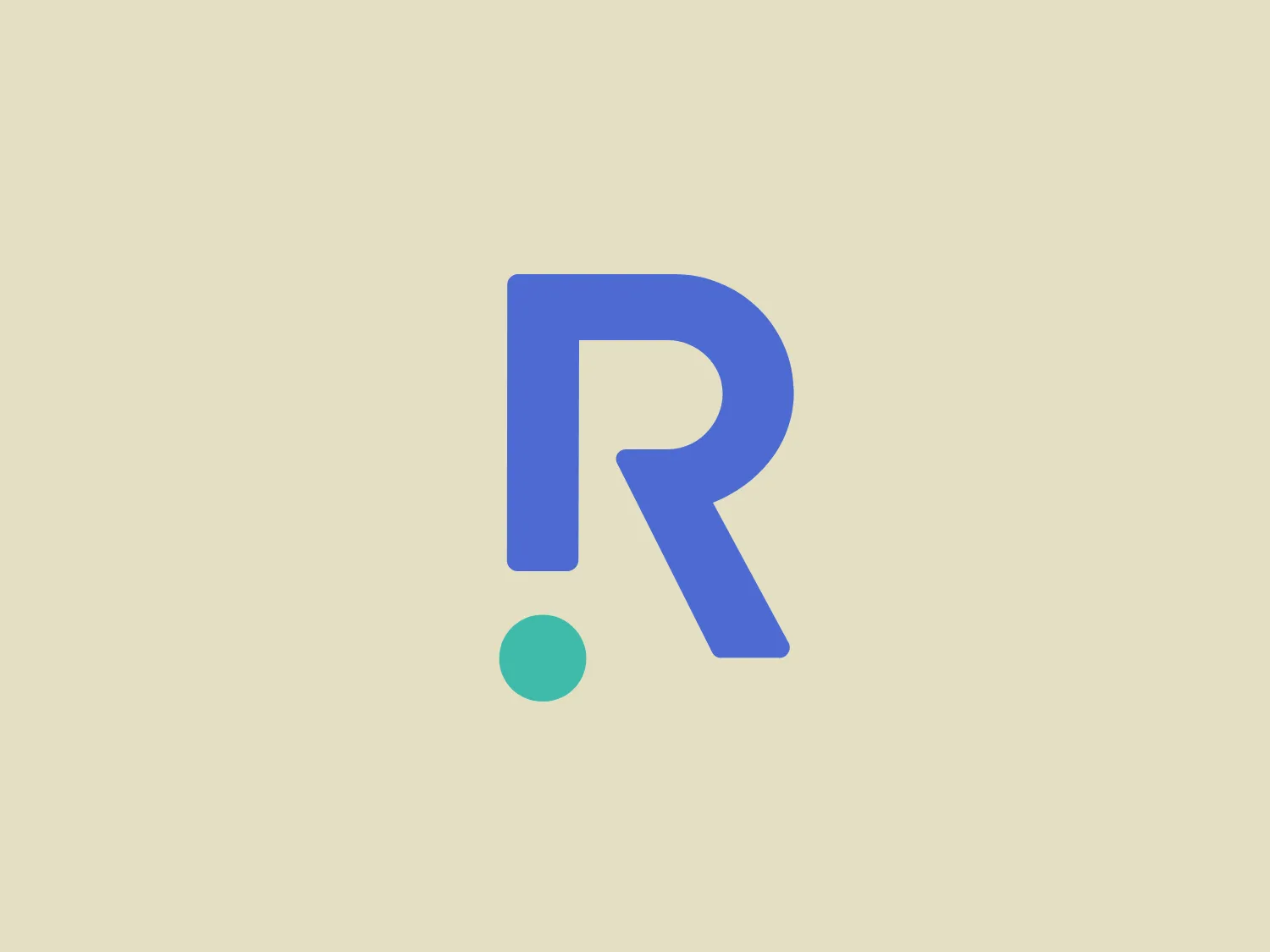 The Rendia logo features a stylized letter 'R' in a soft, matte blue color with a modern, sans-serif typeface. The 'R' has a friendly curvature, adding a sense of approachability and modernity. Below the 'R' is a small, contrasting mint green dot, adding a playful touch to the design. The overall aesthetic is minimalist and clean, suggesting a contemporary and digital-friendly brand identity.