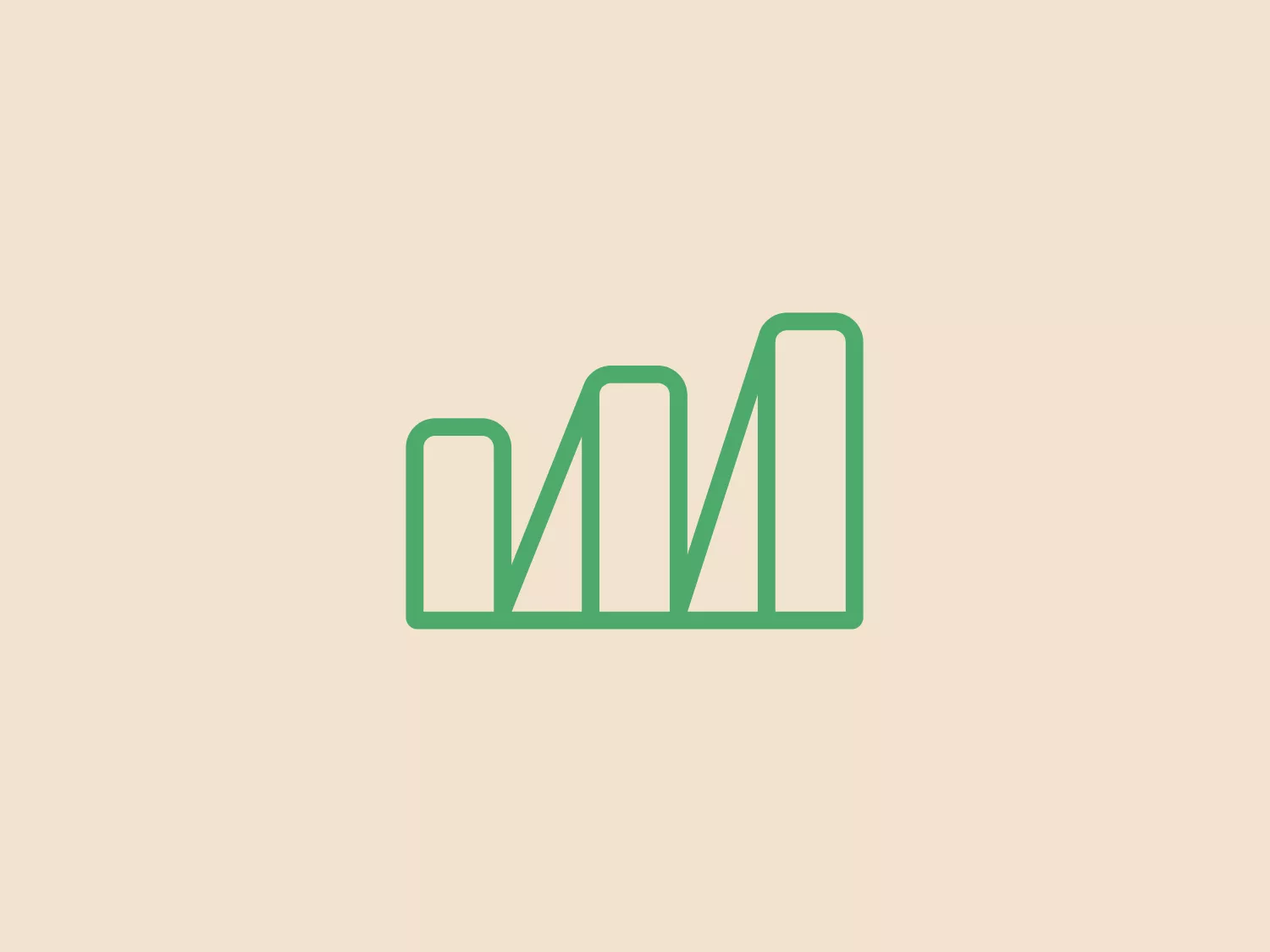 The Maxwell logo showcases a stylized bar graph of four vertical bars with rounded tops, representing growth or progress. The bars vary in height, suggesting a positive trend over time. The design is clean and simple, using a single shade of green with subtle gradients to add depth. The modern aesthetic is further emphasized by the use of thin lines and rounded edges, providing a friendly and approachable feel.