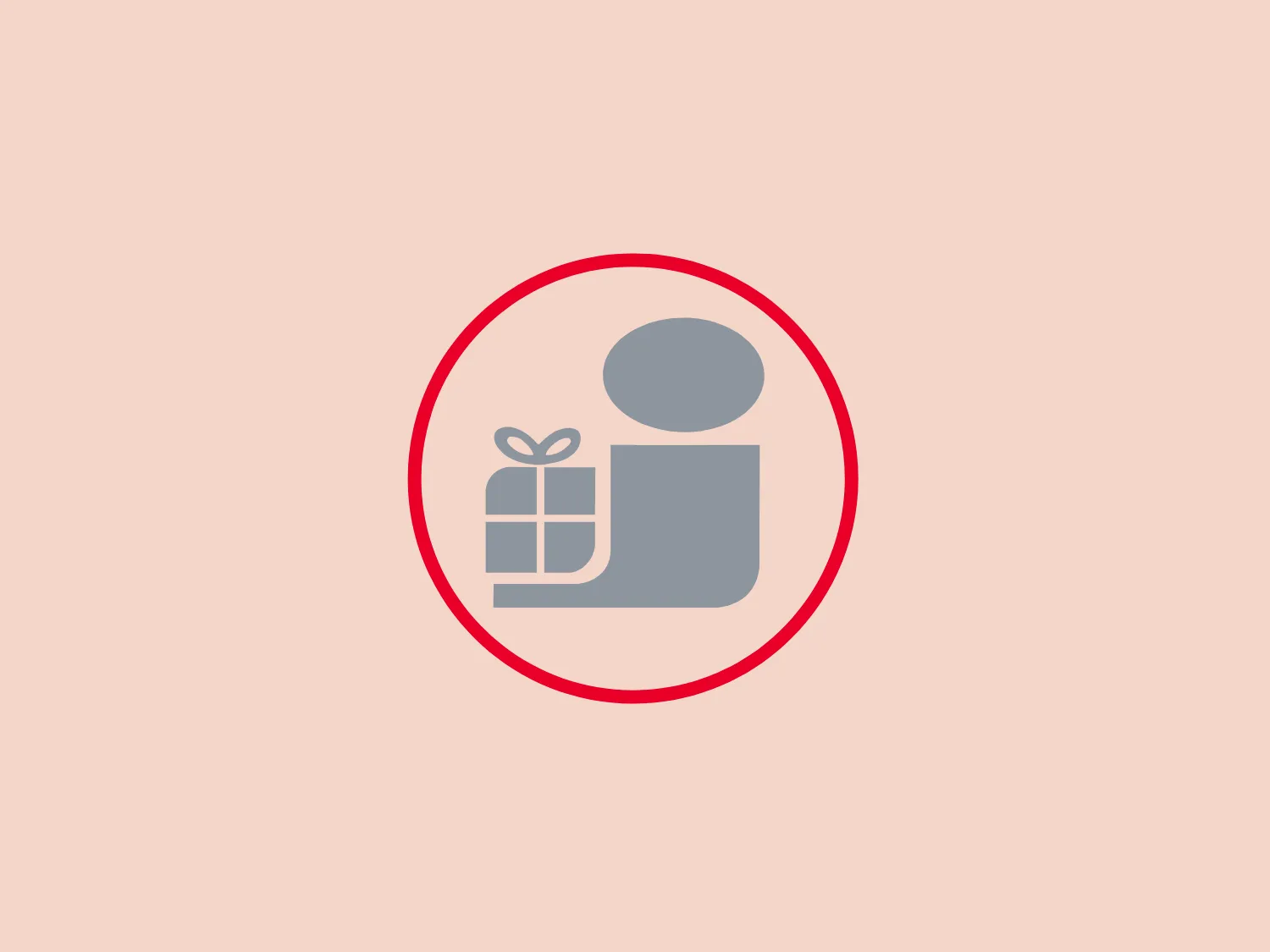The Jetta Company logo features a minimalist design with two main elements within a red circular border. A gray partial silhouette of a person's profile is displayed on the left side, with the head and shoulders depicted in a stylized manner. To the right of the figure, a small, neatly wrapped gift with a bow sits on top of what resembles a platform or shelf, suggesting the notion of giving or receiving. The simple, clean lines and limited color palette give the logo a modern and professional feel. For a background that complements this logo, a neutral and soft color would maintain the logo's simplicity and elegance.
