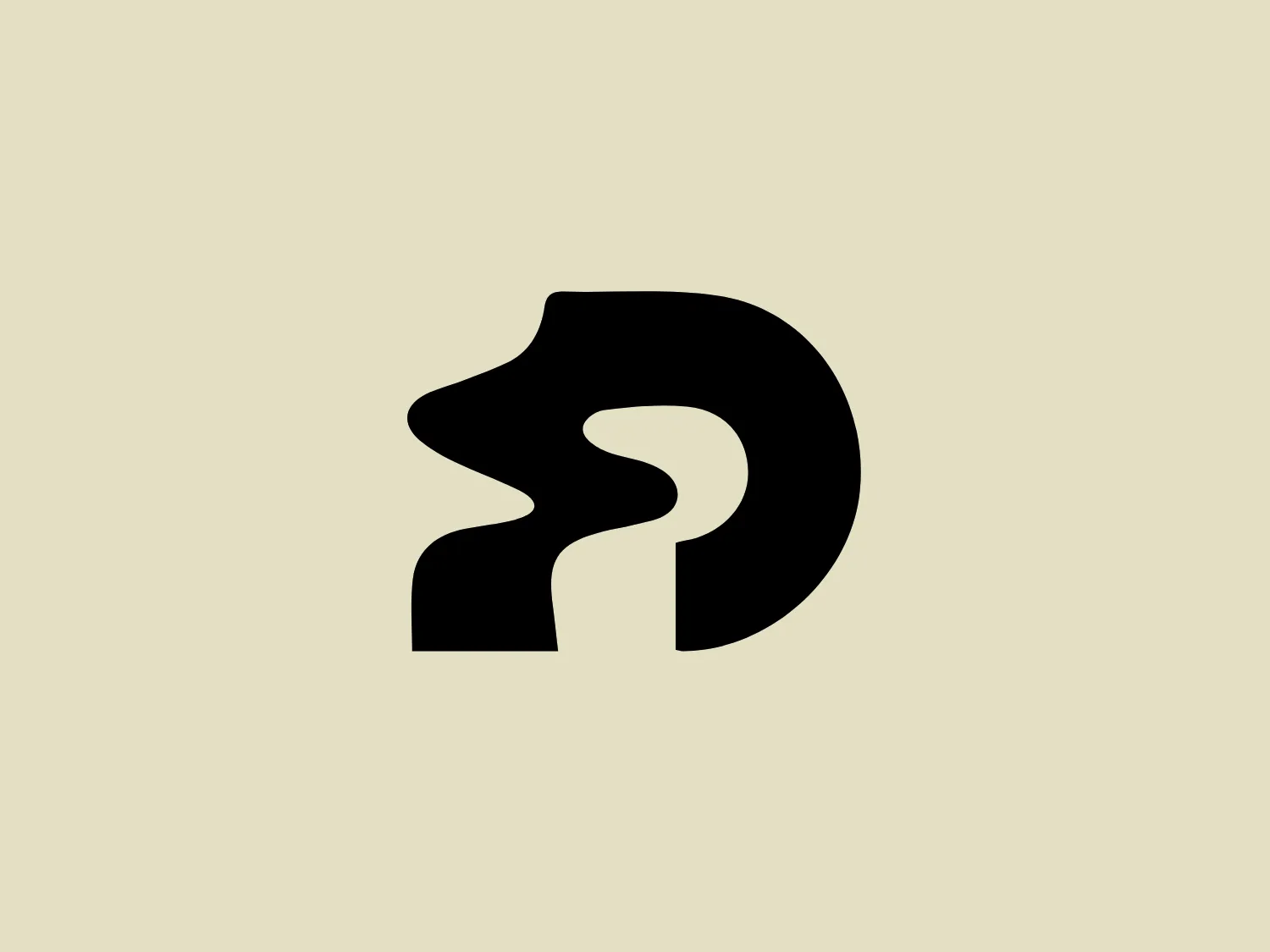 The Draenert logo cleverly combines an abstract human profile with a bear silhouette facing to the right, utilizing a predominantly black color palette. Distinct curves suggest the bear's ear, nose, and back, while the negative space creates the side profile of a person's head. The design aesthetic is modern and minimalist, with a strong visual impact rooted in dual imagery.