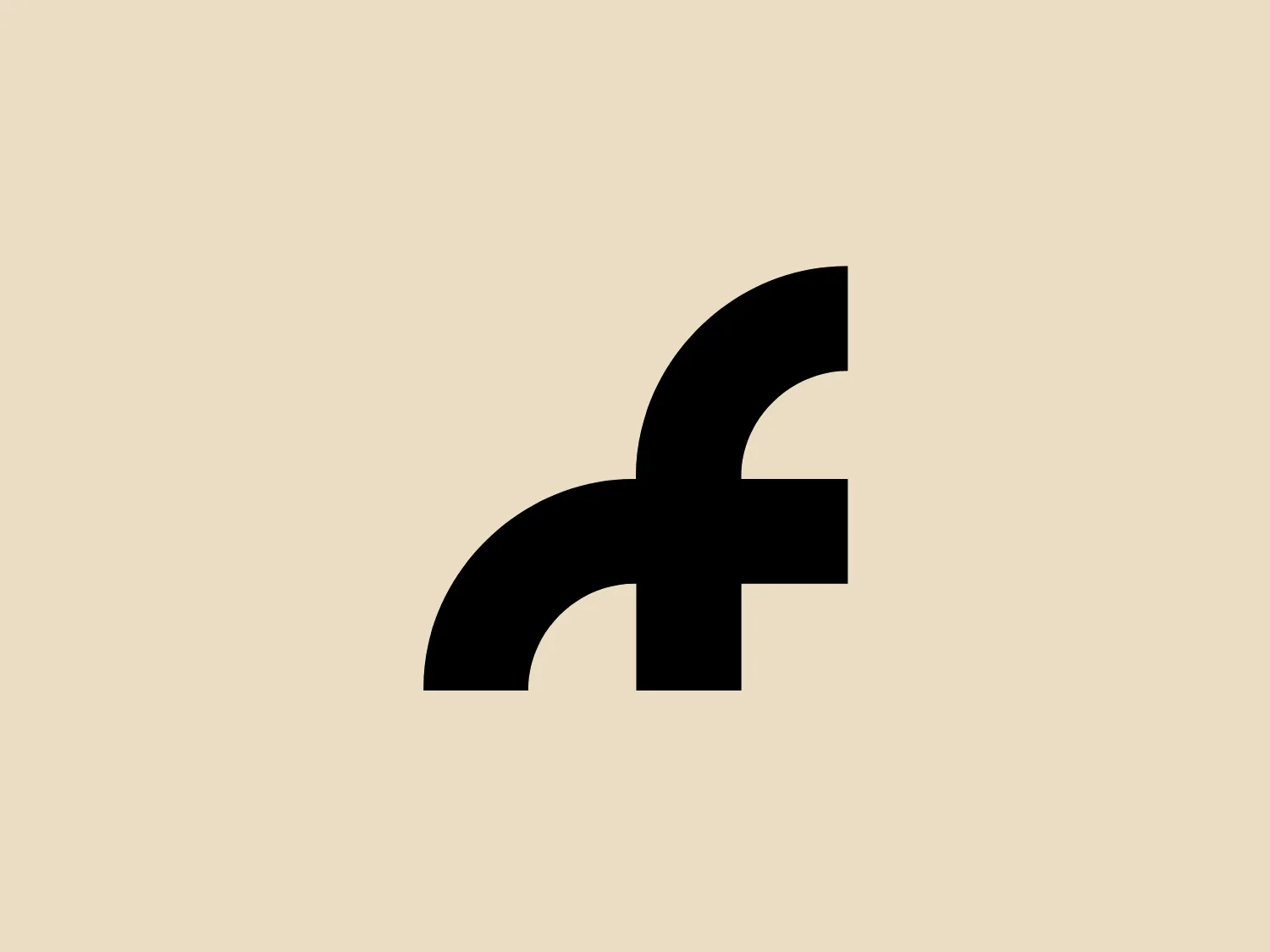The logo for Far Out Magazine is a bold, abstract mark featuring a thick, black curved line with a straight segment cutting through it. The design is minimalist and modern, utilizing solid black against a plain white background, which accentuates the contrast and makes the logo stand out. The curved shape suggests movement or a fluid, dynamic nature, while the intersecting straight line adds an element of stability or intersection. Overall, the logo is both striking and simple, likely intended for easy brand recognition.