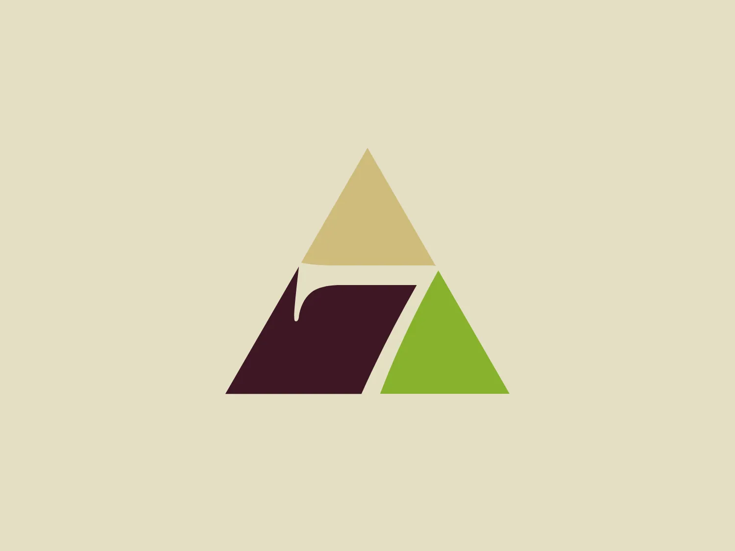 The Seven Hills Financial logo features a modern and minimalistic design comprised of three stylized triangles forming a larger triangle. Each triangle is distinct in color - sandy beige, deep plum, and bright olive green - creating a simple yet bold visual impression. The clean lines and flat colors add to the contemporary aesthetic, with subtle differences in their angles suggesting movement or a dynamic relationship between the elements. Notably, the top triangle overlaps the other two, adding a layer of depth to the design.