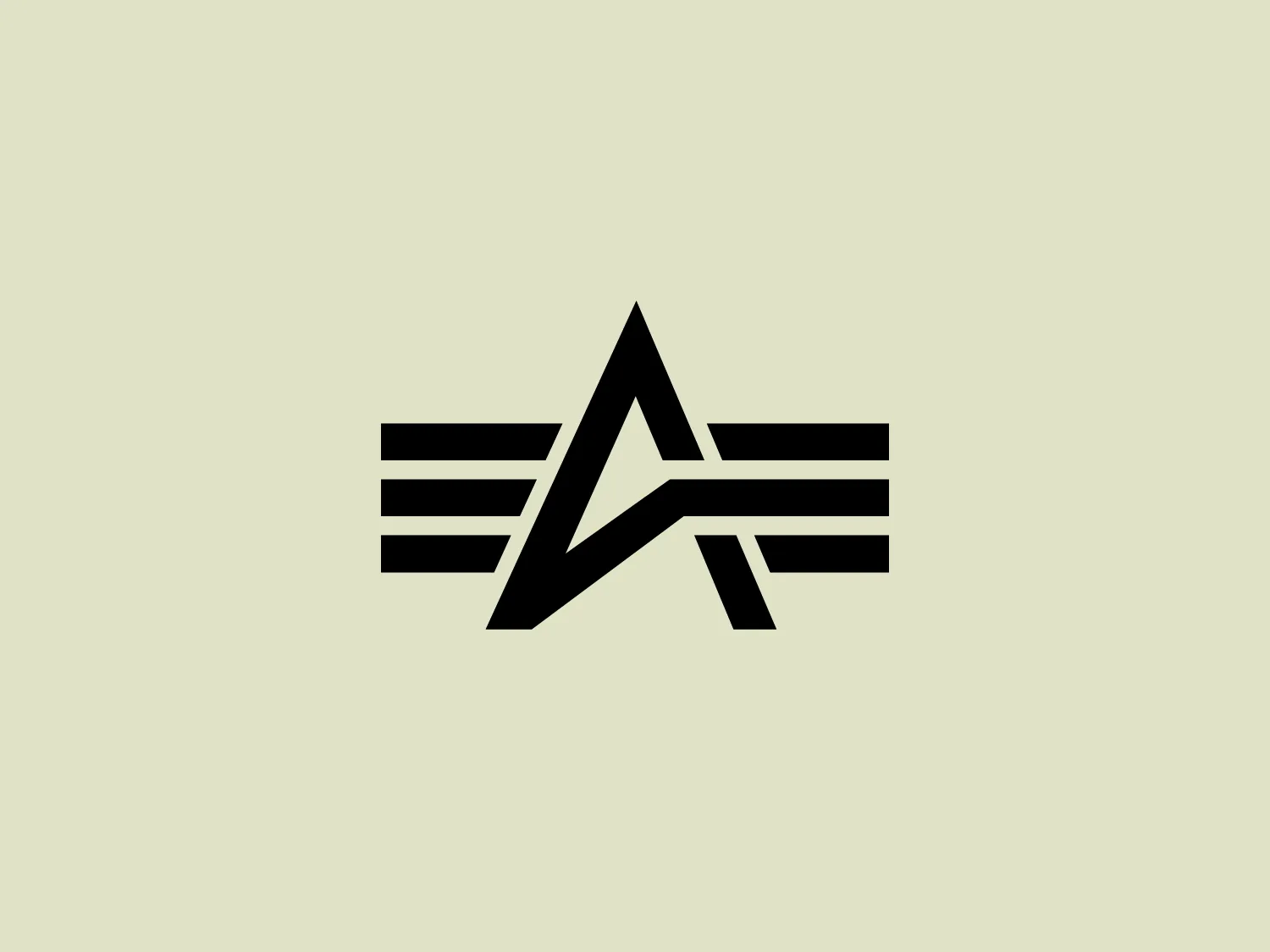 The business's logo consists of a bold, black uppercase 'A' with a sharp peak, set against three symmetrical horizontal stripes on each side. The design conveys a sense of balance, motion, modernity, and minimalism, suggesting sophistication and efficiency. The use of solid black against a plain background makes the logo stand out prominently, and its geometric shapes give it a professional and dynamic look.