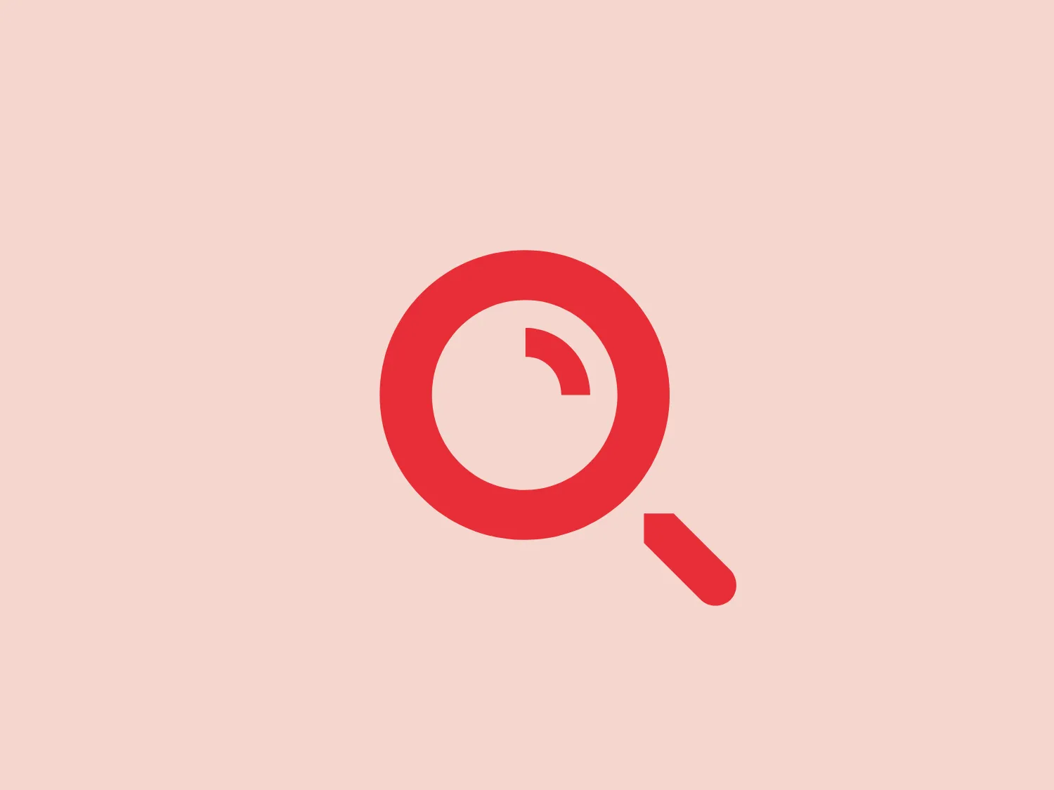 The Insydo logo features a stylized magnifying glass in bold red, maintaining a clean and modern look. The complete circle forming the glass suggests thoroughness, while the truncated handle adds a contemporary touch. Inside the circle, a white quarter pie chart or gauge conveys an element of analytics or measurement, reflecting the brand's essence of search, analysis, or data-driven services. The clever use of negative space for this detail maintains a minimalistic feel, while the striking contrast between the red and white implies precision and attention to detail.