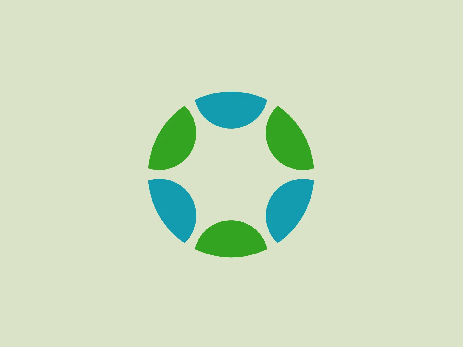 The IMCO logo features a circular motif composed of alternating leaf-like shapes in two shades of color: a vivid green and a bright blue, creating a dynamic and naturalistic effect. The design is symmetrical and gives the impression of motion or cyclical harmony, contributing to a fresh and modern aesthetic.