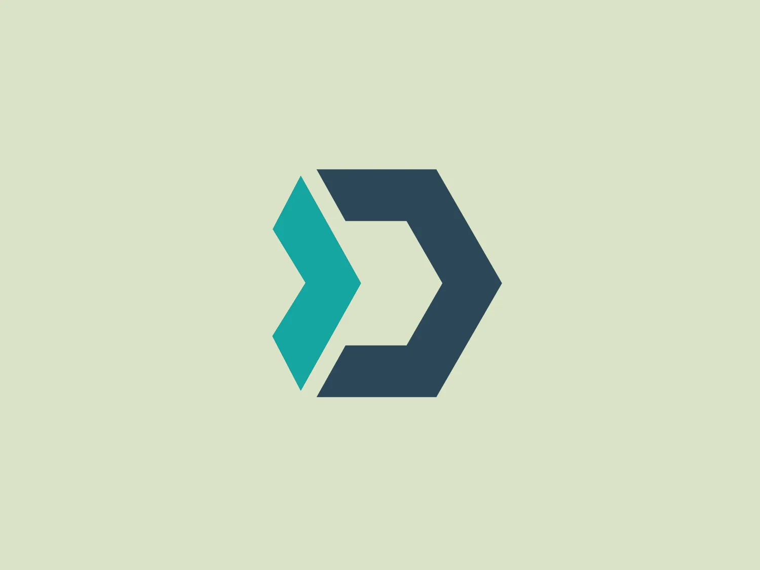 The image showcases a modern and minimalist logo design for Dohr. It features an abstract shape resembling an arrow or a fast-forward symbol, composed of two parts. The left part is in a bright teal color with a simple flat design, while the right part consists of a larger, dark grey chevron shape completing the arrow motif. The sharp angles and clean lines suggest a sense of motion and progressiveness for the business. The color contrast between the teal and grey is stark, adding to the visual impact of the design.
