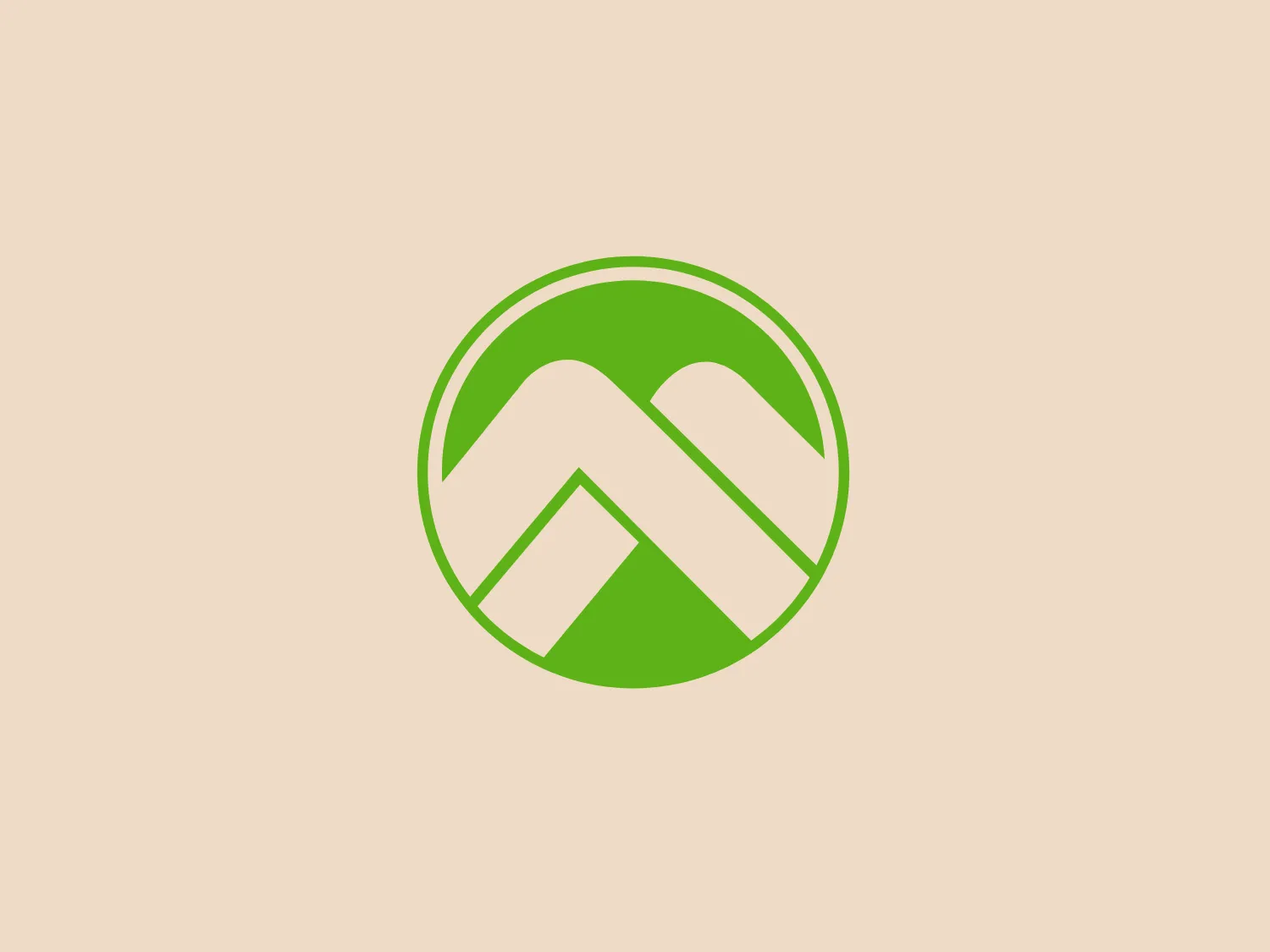 The logo displayed for Mutual Bank is a modern, simplistic design consisting of a bold green and white color scheme. A clean, green circle encompasses a stylized white letter "M" that doubles as a pair of interlocking peaks or arrows pointing upwards, suggesting progress, growth, or mountains. The emblem's negative space is well-utilized, creating a dynamic and balanced visual effect. The green is vibrant and conveys energy and freshness, while the white offers a stark, clean contrast. Given its color composition, a subtle and neutral background would complement it well.