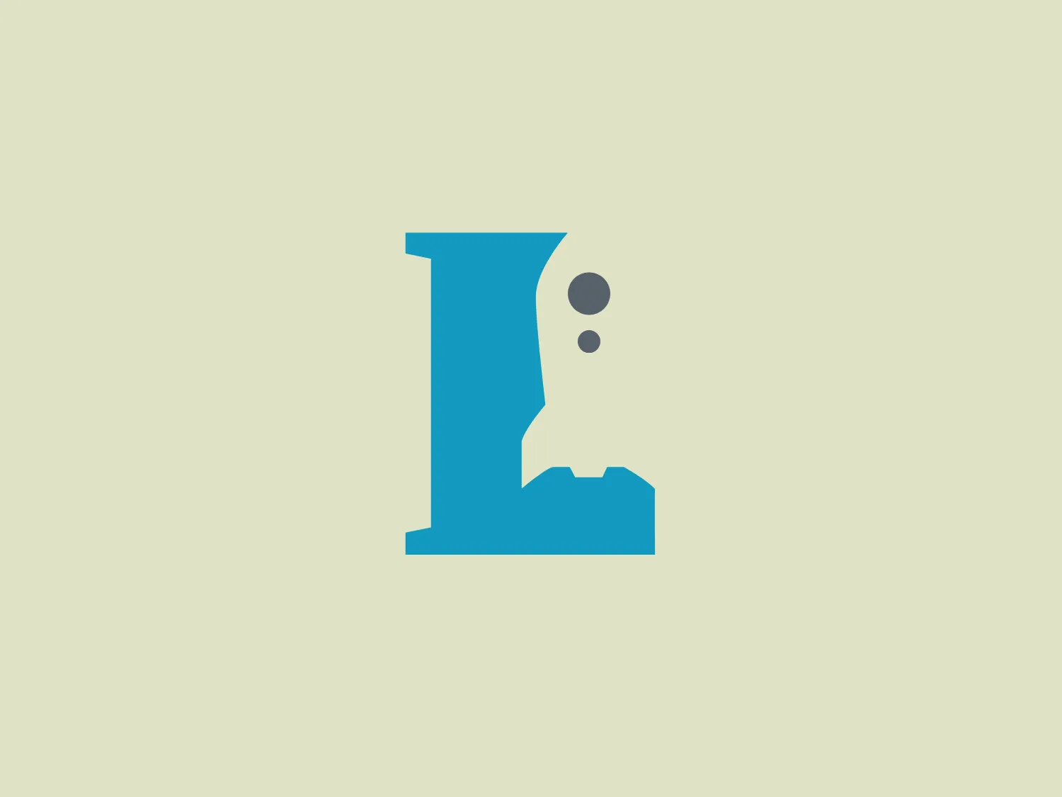 The LaunchWare logo features a minimalist, stylized letter 'L' design with a 3D illusion created by two shades of blue - a light teal blue for the main body and a darker blue for the shadow effect. The modern and clean look, along with smooth, rounded corners, gives it a friendly and professional appearance. The dots on top add a playful touch, signifying innovation or ideas.
