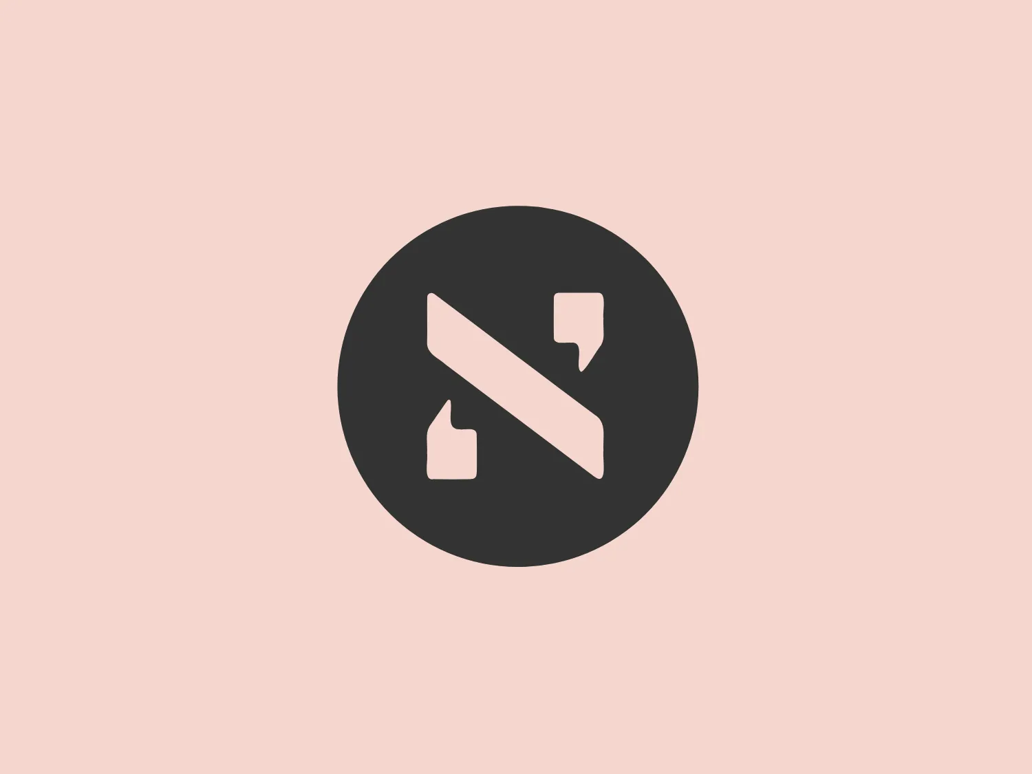 The image shows a simple yet bold logo that consists of a stylized white slash or check mark that resembles a slightly tilted lower case 't', insinuating a dynamic motion or positive action. Two conversational or dialogue icons, one on each side of the slash, indicate communication or chatting. The entire logo is superimposed on a vivid, solid orange circle which captures attention and creates a sense of energy. The logo's design aesthetic is minimalistic and modern, with a friendly and approachable vibe likely representing connectivity and approval within communication or social media platforms for Narrate.