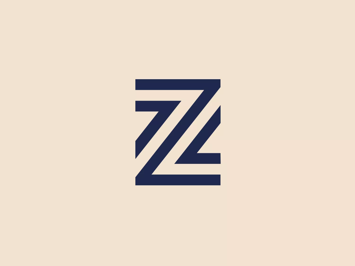 The Zedra Group logo showcases a geometrically precise stylized "Z" with sharp angles and straight lines, exuding a bold and modern appearance. Comprised of two interlocking parts, it creates an abstract "Z" shape resembling a stylized lightning bolt. The strong navy blue color adds to its professional, sleek look, making it well-suited for both digital and physical branding materials. The design conveys innovation and cutting-edge style.