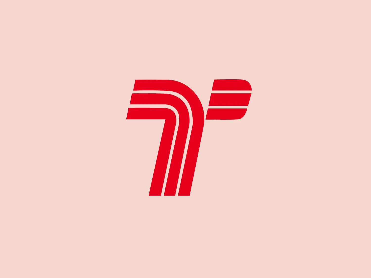 The SPTrans logo features bold, red lines forming an abstract mark that resembles the letter "T" with an extra diagonal stroke, conveying forward momentum. The varying widths of the lines create a sense of movement and dynamism, while the use of negative space adds a modern and clean aesthetic. The vivid red color commands attention, suggesting confidence and strength.