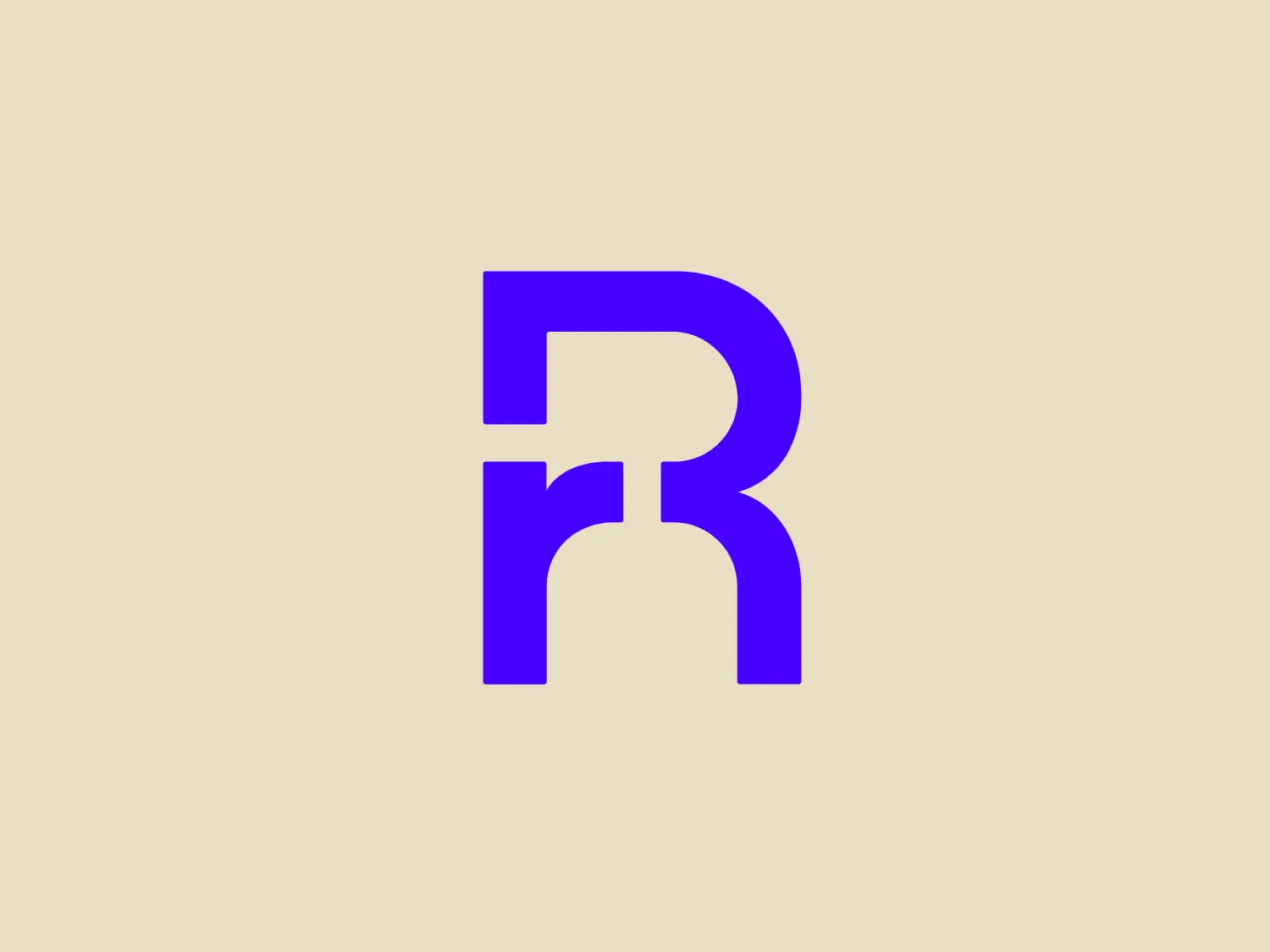 The Resonator logo is a stylized letter 'R' crafted with bold, geometric shapes and a modern, minimalist aesthetic. It features a vibrant purple color, evoking creativity and uniqueness. The 'R' is constructed with seamless straight and curved lines, creating a sense of continuity and flow. The top part extends outward with a slight curve, while the leg is formed by a downward stroke that curls inward at the bottom, giving the logo a distinct and memorable look.
