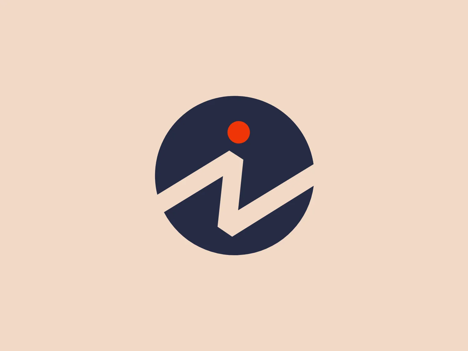 The Investopedia logo features a dark navy-blue circle with a white stylized chevron pointing upwards and to the right, symbolizing growth and progress. A small bright orange dot above the chevron represents a guiding point. The minimalist design conveys efficiency and forward movement, while the bold colors add to its impactful visual presence.
