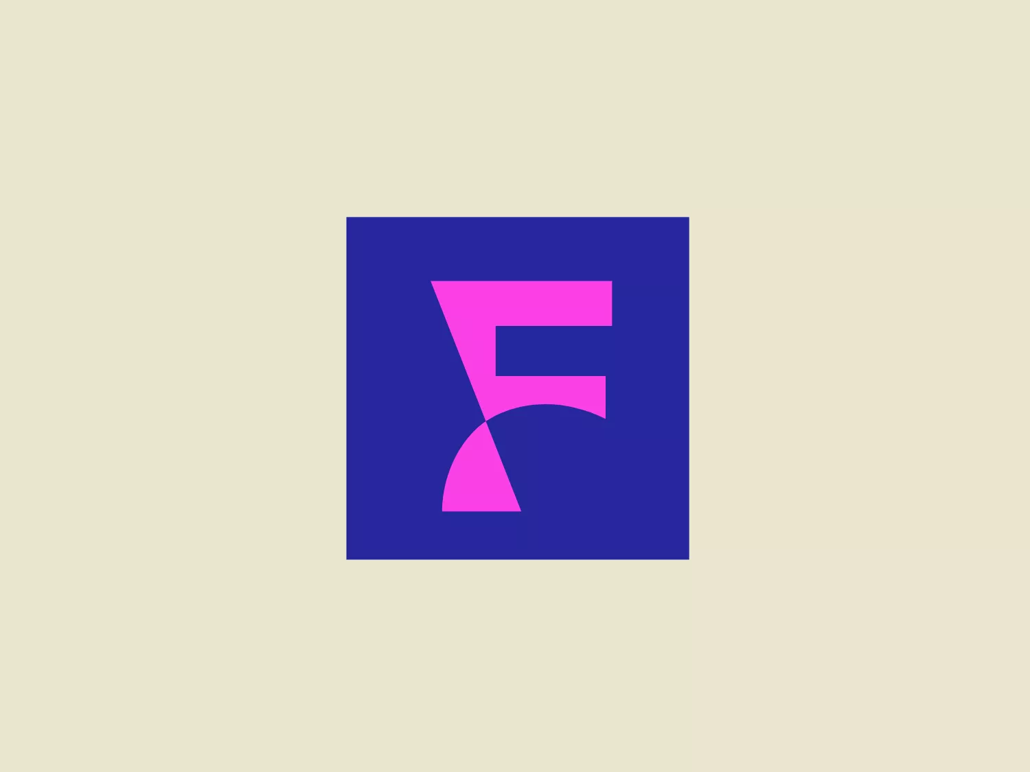 The Freeform logo presents a stylized letter "F" with a geometric design, combining sharp and smooth lines to convey motion and transformation. Set inside a square with rounded corners, the design feels modern and dynamic. The vibrant magenta hue of the "F" stands out against a deep blue-purple background, suggesting creativity and innovation. The overall aesthetic is clean, bold, and modern, with a striking and attention-grabbing color palette.