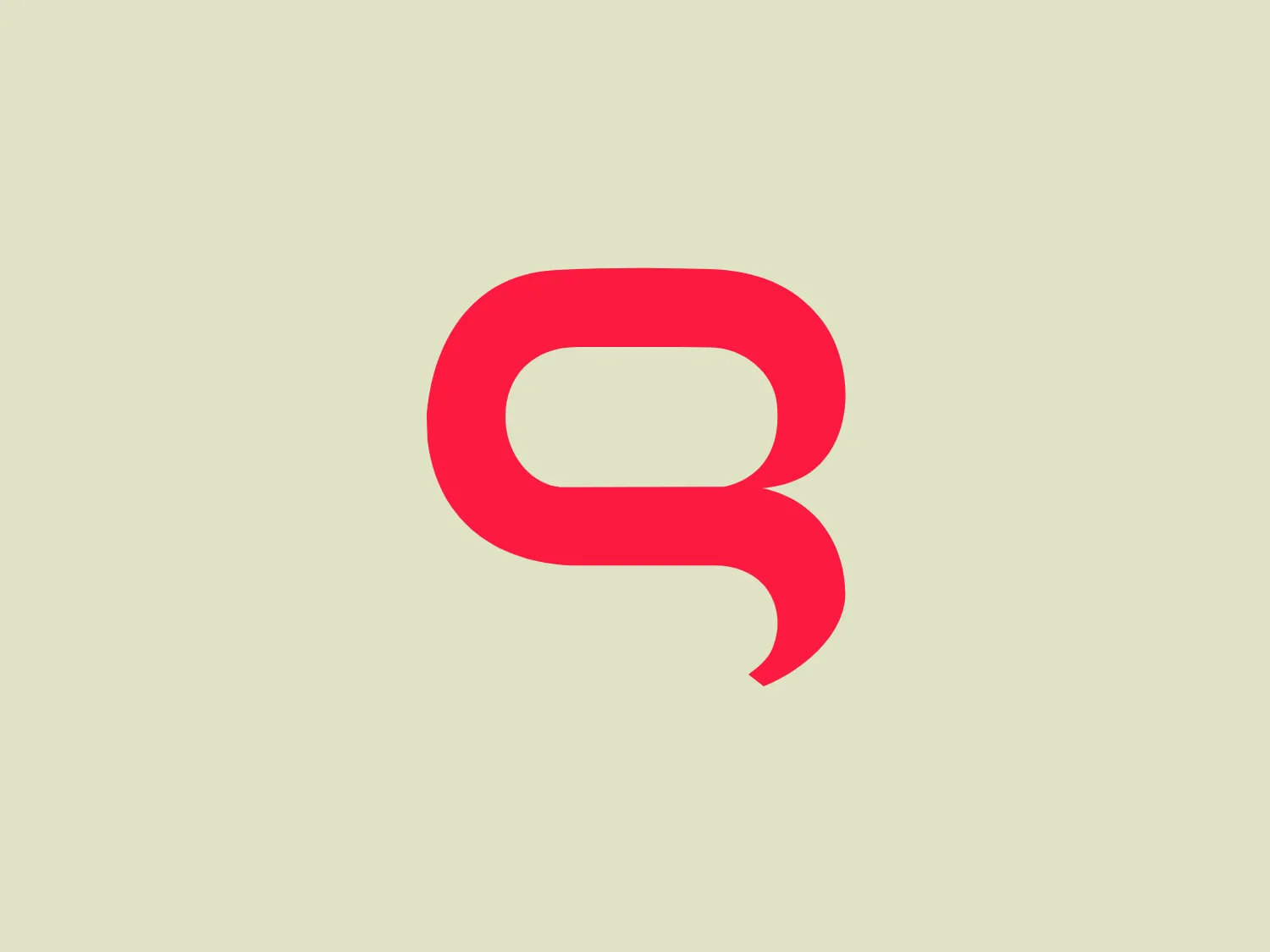 The Gamelab logo is a stylized lowercase letter 'g' in a bright red hue with a solid, flat color. This modern and minimalist design lacks additional embellishments and features a unique geometric flow with rounded edges, giving it a friendly and approachable look. The 'g' has a closed tail, which creates a continuous loop, enhancing the logo's memorability and distinctiveness. Its simplicity and bold color choice make it easily recognizable and adaptable for various branding contexts.