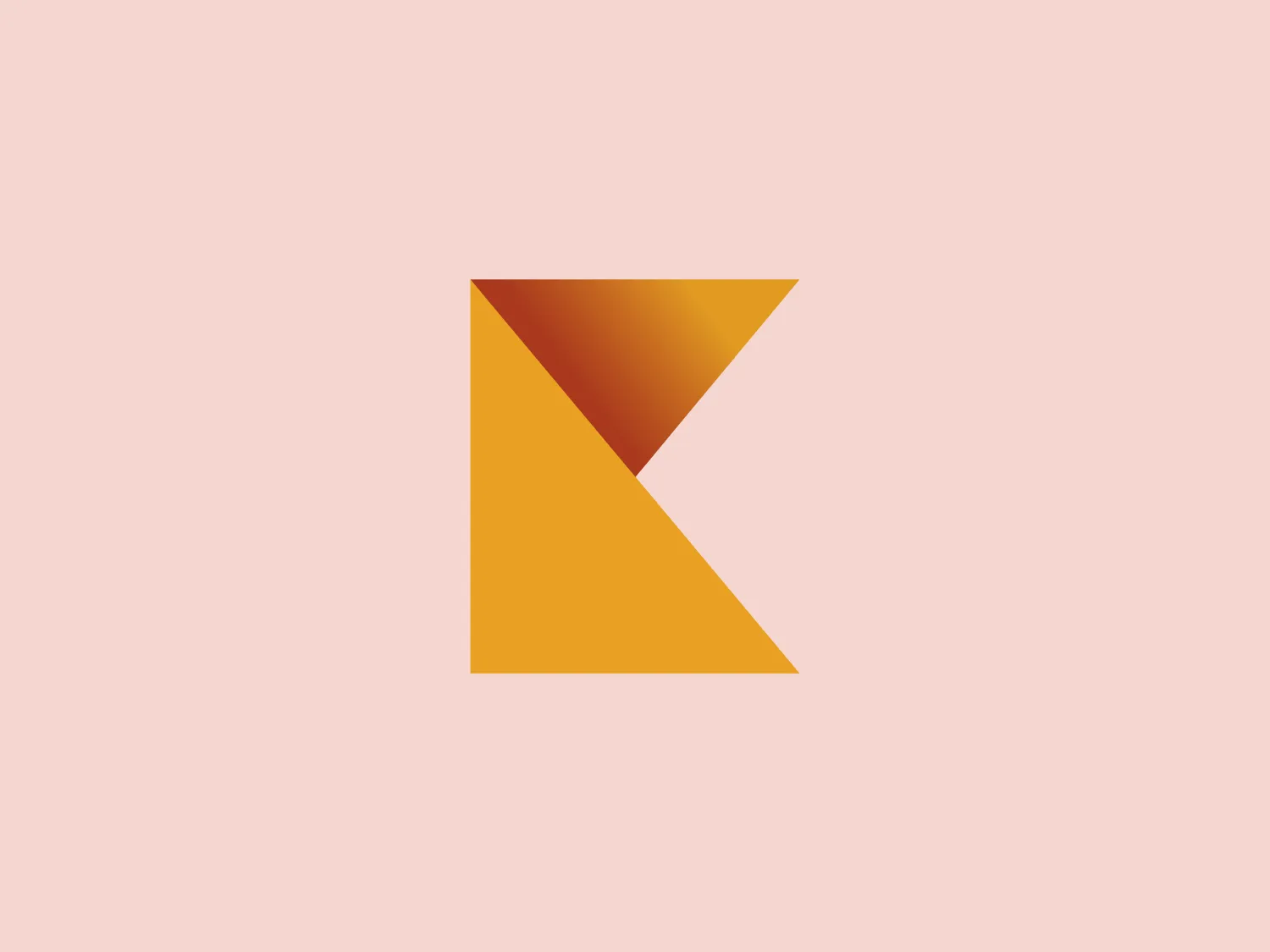 The Kemper logo features a stylized letter "K" created from two geometric shapes—a triangle on the top and a parallelogram on the bottom. The design exudes a modern and minimalistic aesthetic. The gradients of orange and yellow infuse warmth, energy, and vibrancy into the overall look. A simple yet bold design uses negative space to create dynamism and convey forward movement.