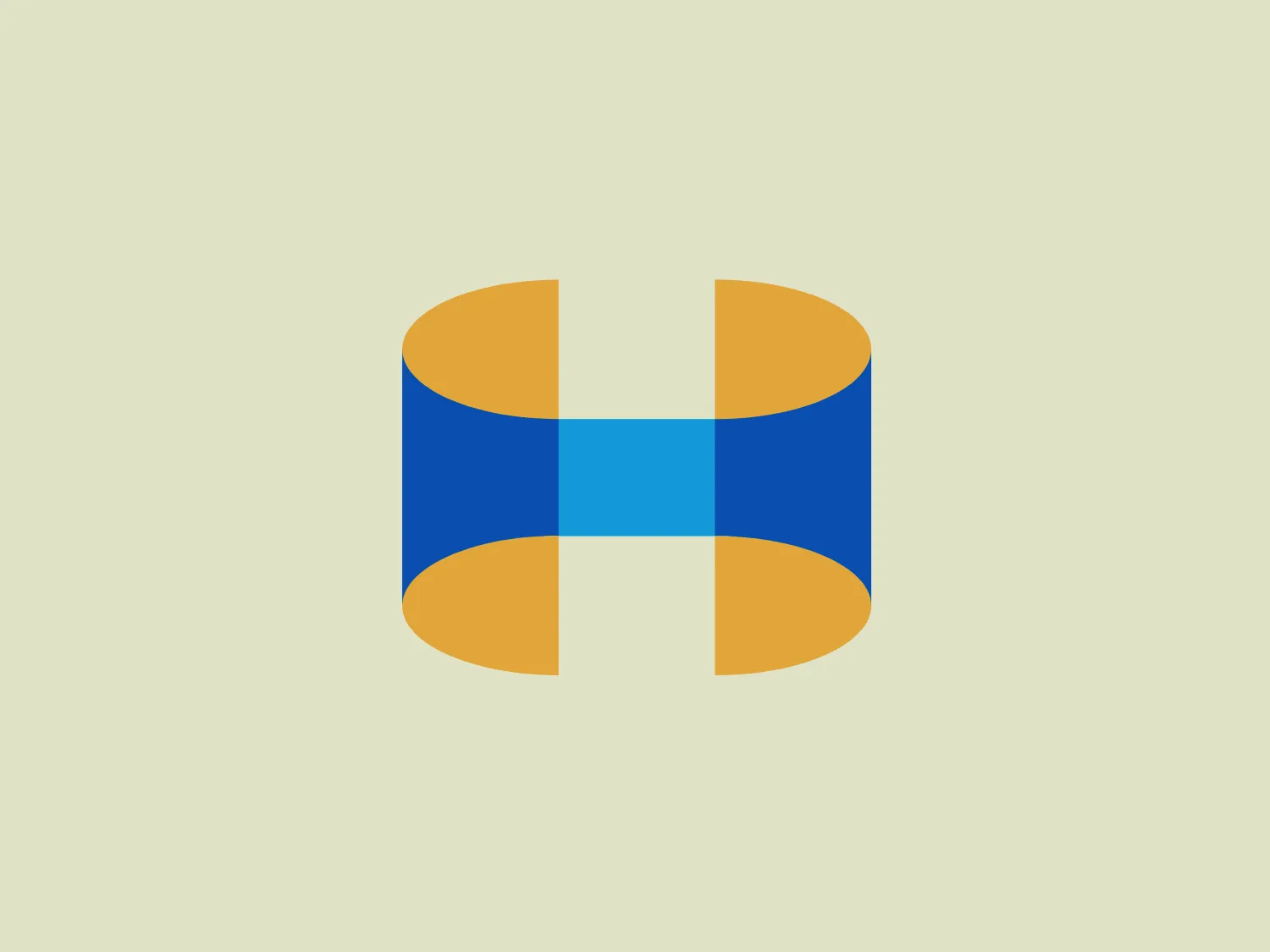 The Hutton logo features a stylized letter 'H' composed of two vertical rectangular shapes with rounded corners for a modern and friendly appearance. The central shape is a deep blue (#005A9C), while the side pieces are warm gold (#FFAB00). This simple yet bold design creates a striking visual impact with the clever use of negative space for the central bridge, effectively forming the horizontal stroke of the 'H'. Clean, corporate, and easily scalable for various applications, the logo's color scheme and contrasting elements contribute to its overall aesthetic.