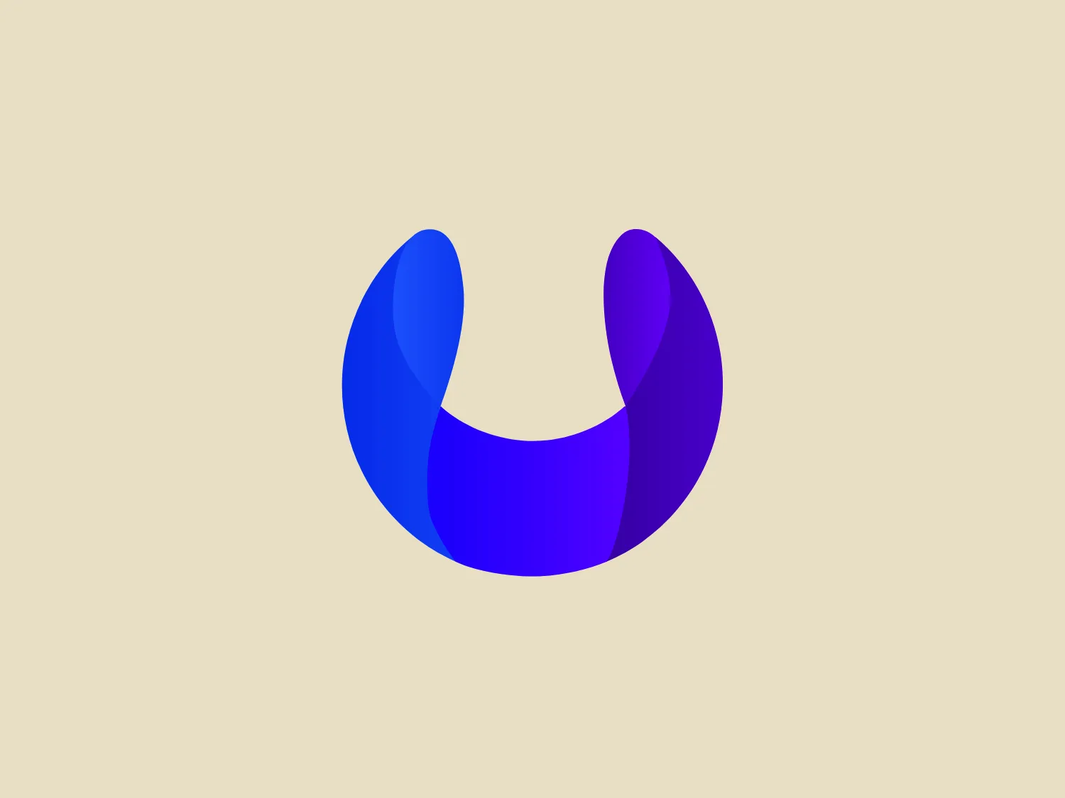 The United Cup logo presents a modern, simplistic design resembling a stylized letter "U" or a horseshoe shape. It transitions smoothly from a rich royal blue on the left to a deep purple on the right, creating an appealing gradient effect. The design is sleek, with rounded edges and a thick, bold presence that conveys stability and fluidity. The use of gradient gives the emblem a dynamic, almost three-dimensional appearance, suggesting movement and innovation. The colors are vibrant and eye-catching, while the overall simplicity maintains a professional and contemporary look. To complement this design, a soft and neutral background color would be ideal.