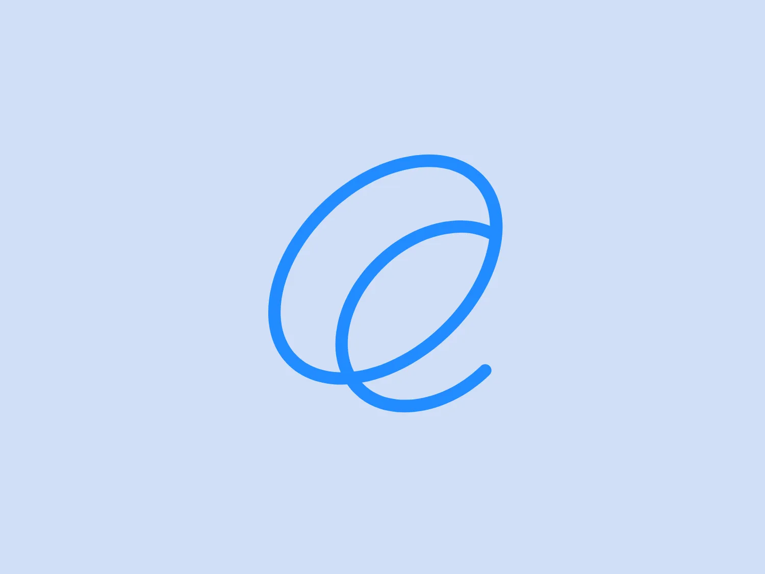 The Espoo Esbo logo is a simplistic and modern design featuring two intertwined lines forming a shape reminiscent of a stylized letter "O" or a loop. The strokes of the lines are smooth and have a consistent thickness, contributing to a clean and balanced appearance. The color of the logo is a bright and friendly shade of blue, evoking a sense of professionalism and trustworthiness. The overall design aesthetic is minimalistic and would likely convey a sense of innovation or connectivity within the context of the brand.