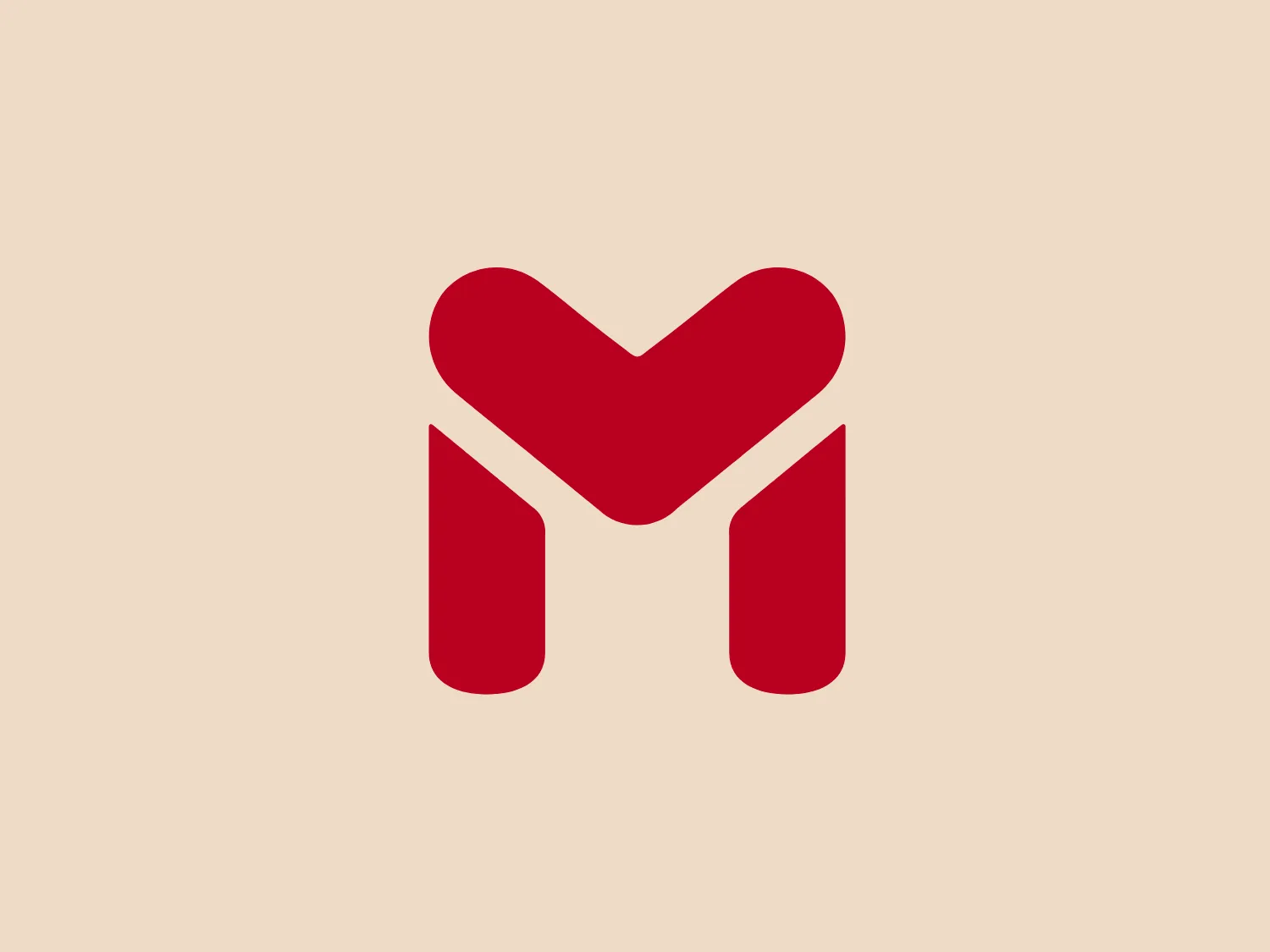 The Montreal Moda e Casa logo features a modern and minimalist stylized letter "M" made up of three geometric shapes - two vertical rectangles and an inverted heart shape. The bold red color exudes strength and passion, while the simple and versatile design gives it a contemporary aesthetic. The clever use of the heart shape in the negative space suggests notions of love, care, or health.