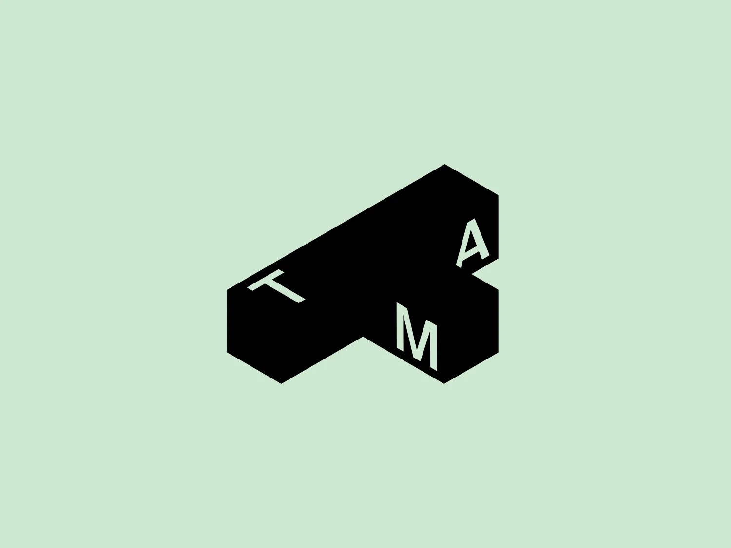 The Toledo Museum of Art logo is a stylized representation of the letters "TM" in a bold sans-serif typeface. The design features a 3D effect, with both letters connected at the center where they meet at a right angle, creating an illusion of depth. The "T" is positioned vertically while the "M" extends out horizontally, sharing a common center line at the intersection. The monochromatic logo features a black color on a transparent or white background, making it versatile and modern. The sharp angles and clean lines contribute to a contemporary, professional look.