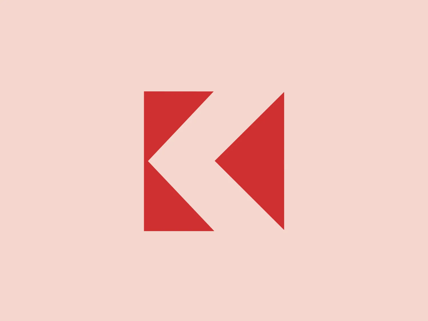 The Karsan logo is a simple, modern design consisting of geometric shapes that form an abstract representation of a forward-pointing arrow or a stylized "K". It features a red parallelogram tilted to the left and an adjacent red triangle pointing to the right. The bold and energetic feel is emphasized by the solid, vibrant red color, while the clean, sharp edges and minimalist aesthetic add to its appeal. The symmetry and directional shape suggest movement and progressiveness.