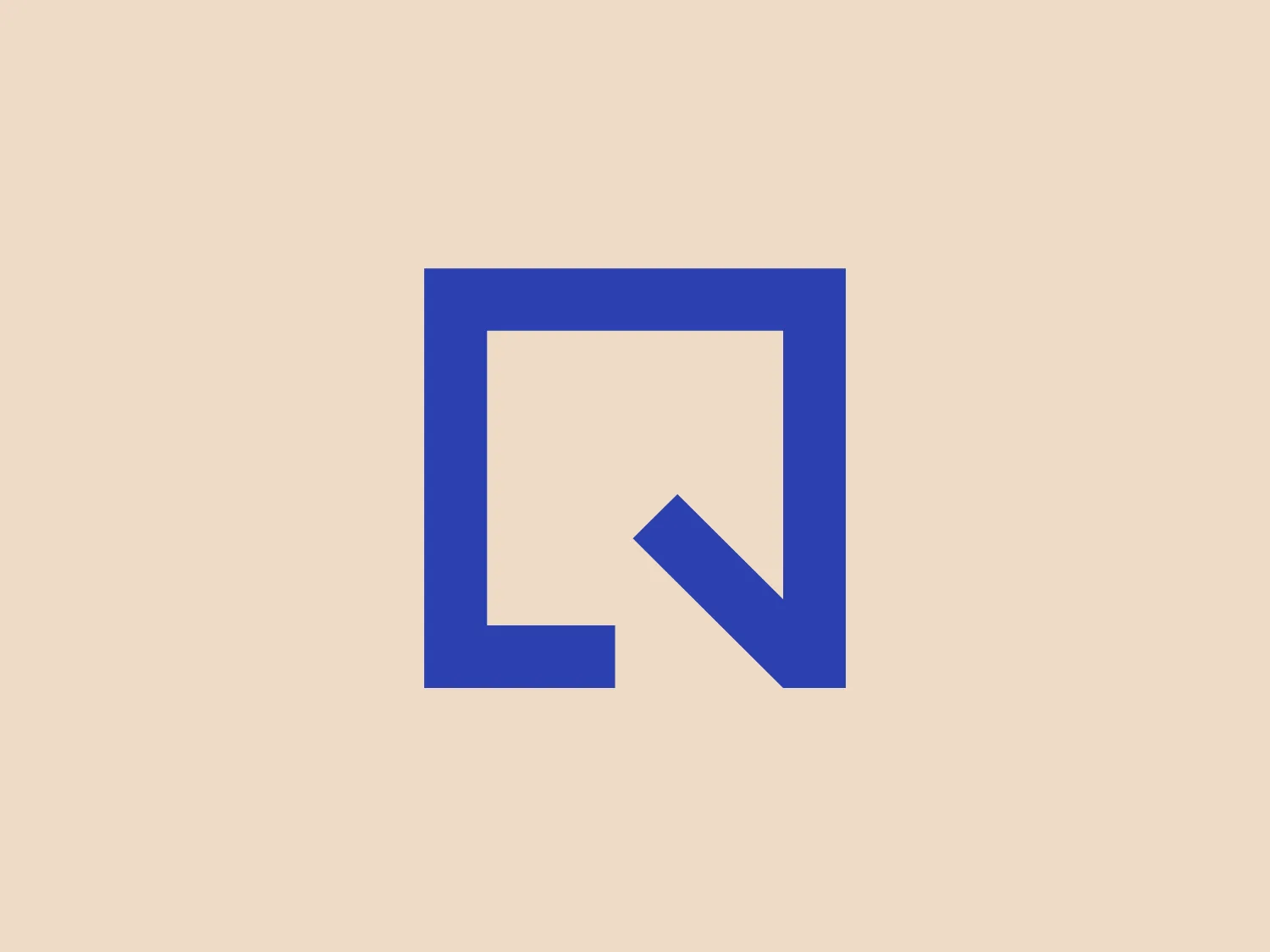 The QuintoAndar logo features a bold, stylized letter 'N' situated within a square border, creating a dynamic and modern feel. The negative space formed by the 'N' hints at a backward 'L'. The vibrant shade of blue suggests trustworthiness and professionalism, with sharp, clean lines for a contemporary and minimalist aesthetic.