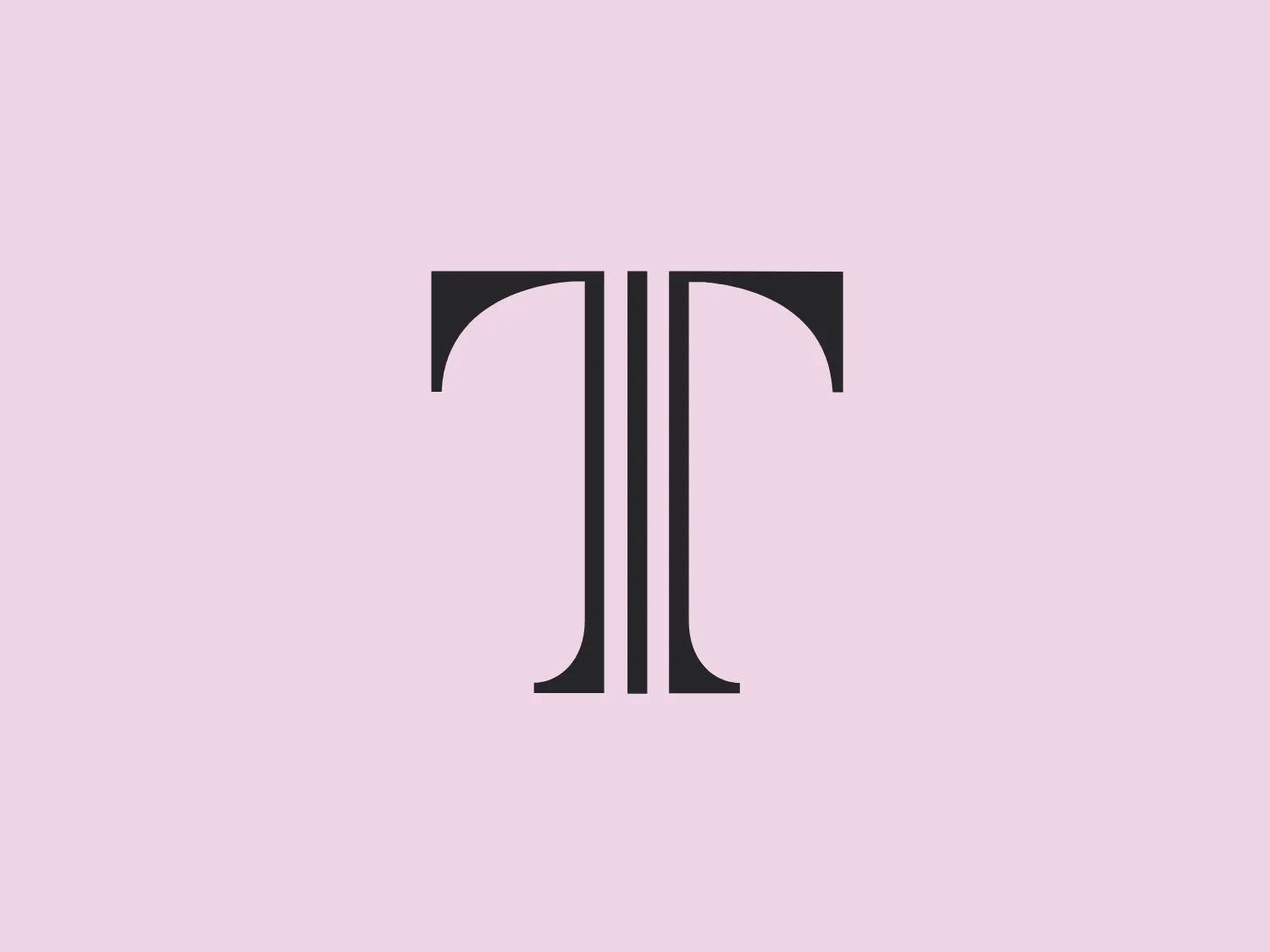 The Logo for Lotus Properties features the Greek letter Pi (π), typically used to represent the mathematical constant approximately equal to 3.14159. The design is minimalist, with the letter composed of clean, straight lines and sharp edges, giving it a modern and sleek appearance. The color of the Pi symbol is a flat, dark gray, which stands out well against a light background without any gradients or shading. The serifs at the top and the foot of the letter are slightly flared, which adds a subtle stylistic touch to the otherwise stark geometric form.