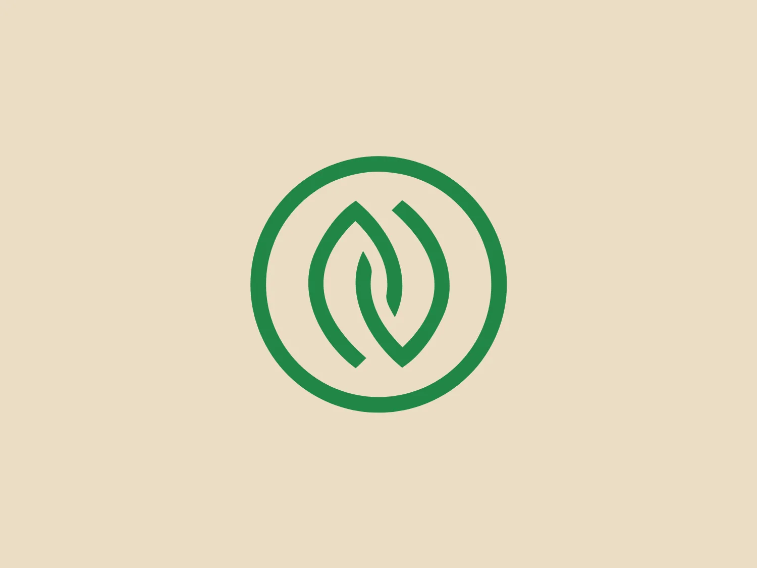 The Nectra Food logo is a simplistic yet modern design, consisting of a stylized green flame or leaf-like symbol enclosed within a green circle. The symbol features two interlocking shapes that could suggest growth, energy, or eco-friendliness, forming a continuous loop that draws the eye inward. The green color is vibrant and fresh, conveying a sense of vitality and sustainability. The logo's use of negative space is clever, creating the appearance that the shapes are both interconnected and distinct. The overall design aesthetic is clean and would be well-suited for a brand focused on environmental issues, renewable energy, or organic products.