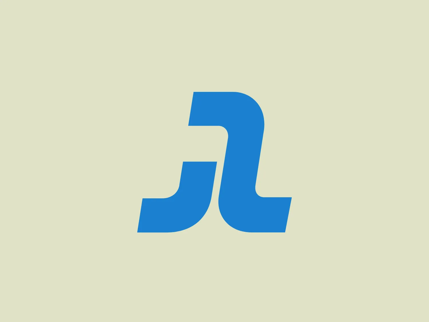 The De Amersfoortse logo features a stylized blue "λ" letter, representing the lowercase lambda from the Greek alphabet. Its design is modern and minimalistic, with subtle curves and sharp angles blending to form a clean, distinctive shape. The logo is solid, with no gradients or shading, and the blue hue suggests reliability and professionalism. The overall design conveys simplicity and could be easily recognized even at smaller sizes, making it effective for diverse applications.