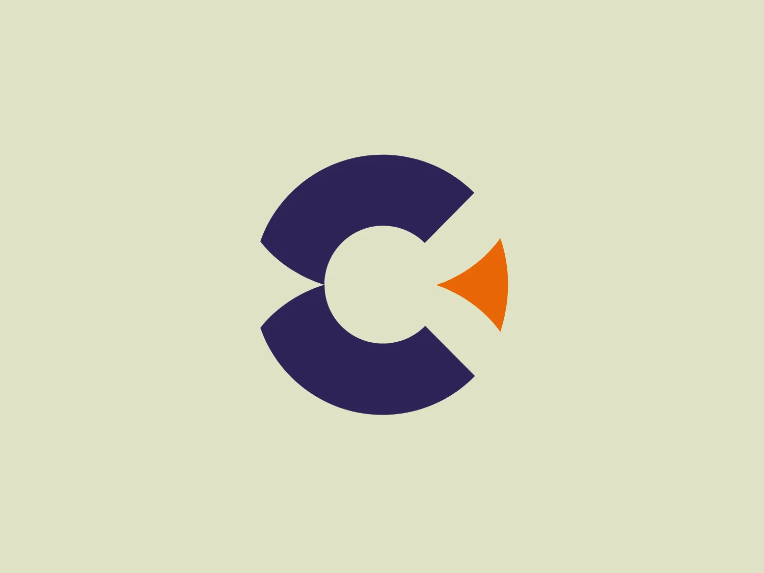 The Calix logo is a modern, abstract design primarily composed of a bold, circular motif. The main structure is segmented into three curved shapes colored in rich, deep purple, with a fourth shape that stands out in a vivid orange. These shapes wrap around a central white space that resembles the letter "C." The overall aesthetic is dynamic and appears to suggest movement, continuity, or a process of transformation. The design is simple yet impactful, with a clean use of space and color contrasts.