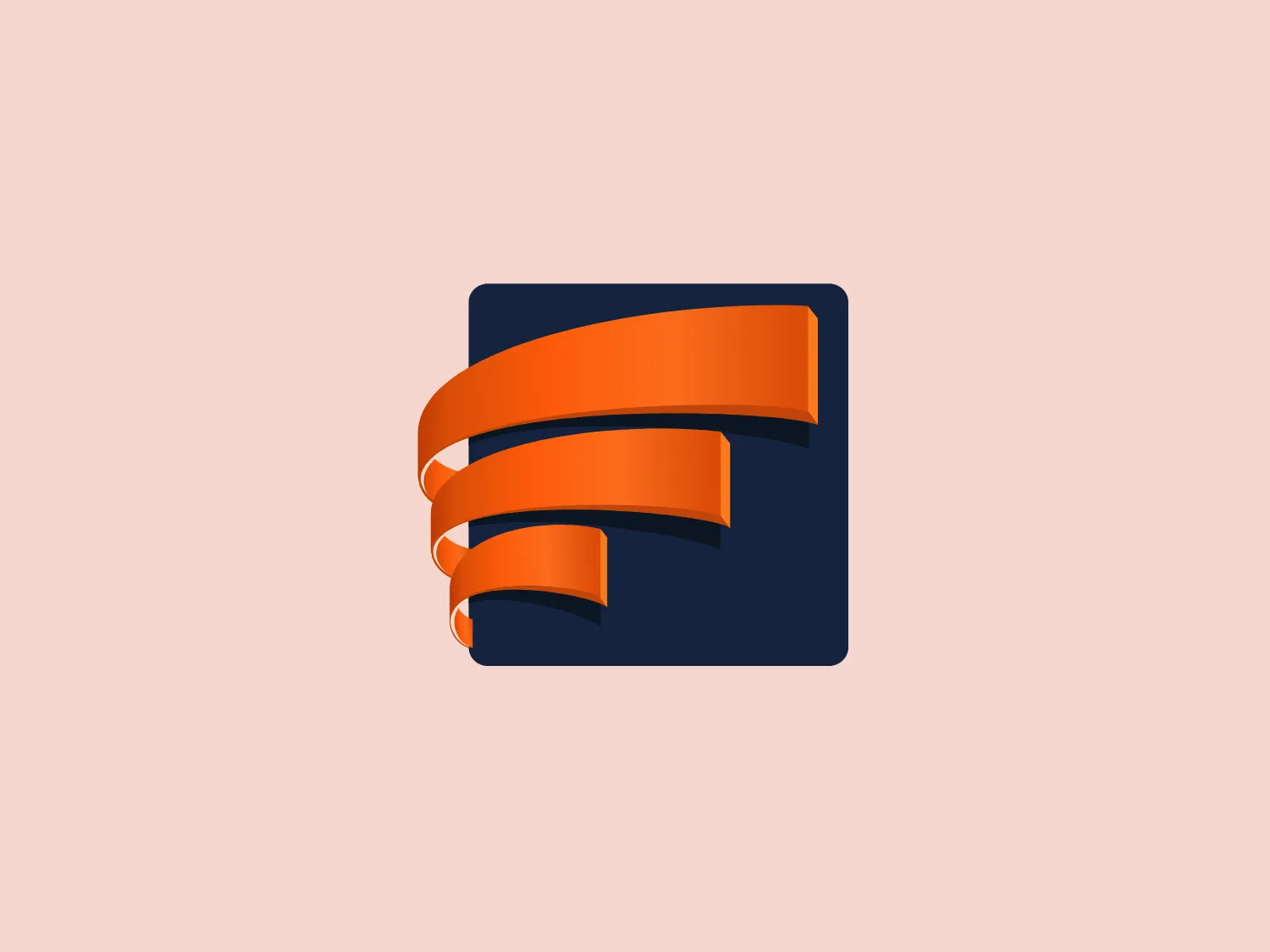 The Facnopar logo features a stylized, flowing ribbon in a warm orange tone that gives the impression of movement or unwrapping. This ribbon is placed against a dark, navy blue square with rounded corners, providing a strong contrast that makes the orange ribbon stand out. The overall design aesthetic is modern and sleek, with a dynamic feel suggested by the curves and overlaps of the ribbon. Given the contrast in the logo, a subtle and pale backdrop could complement it. A lighter shade would provide a gentle contrast and allow the logo to remain the focal point.