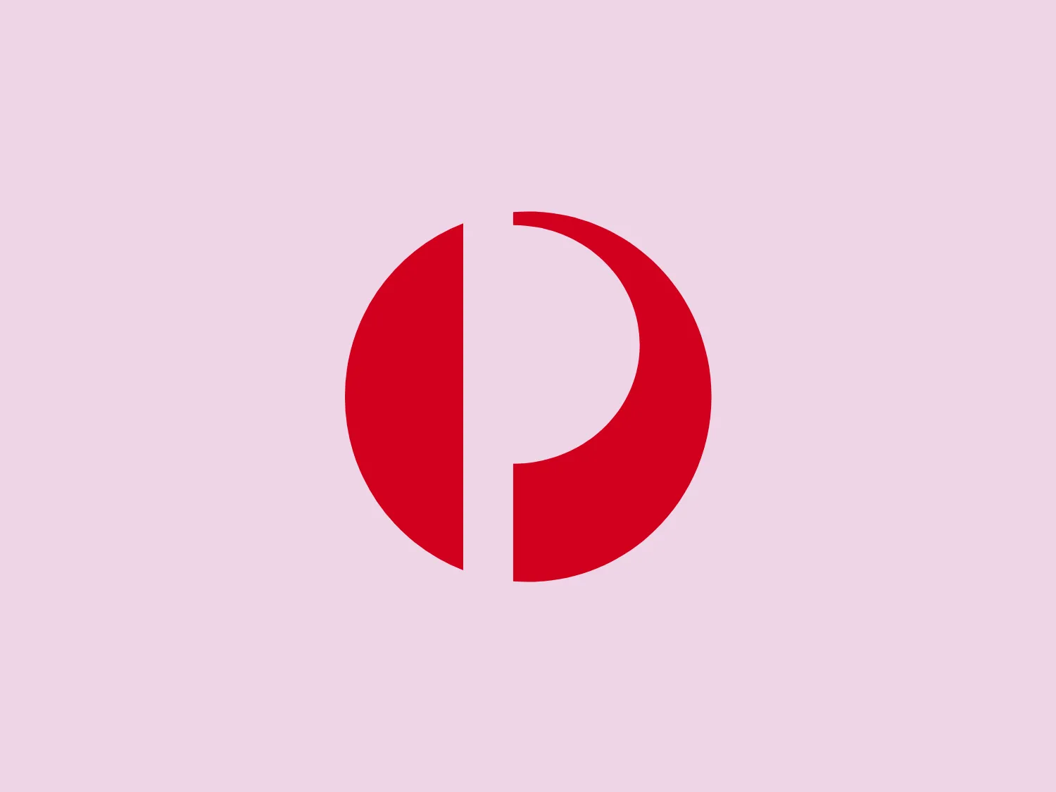 The Australian Post logo features a bold, red circular emblem that is split into two halves with a white, stylized letter "P" occupying the right side. The "P" is designed with a modern and sleek typeface that seamlessly integrates into the circular shape, creating a dynamic and harmonious visual effect. The color contrast between the red and white is striking, giving the logo a vibrant and energetic quality. The overall design aesthetic is minimalist and contemporary, suggesting a brand identity that values clarity and impact.