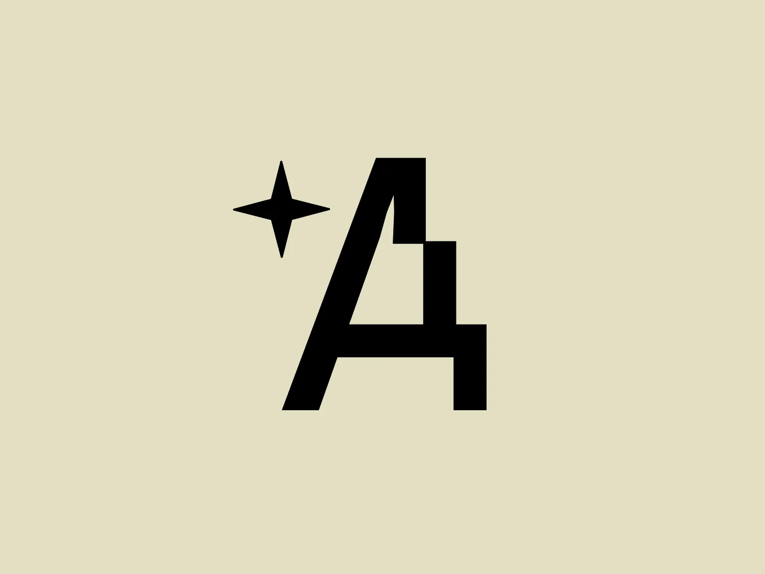 The image depicts a stylized monogram or symbol that combines the bold, black capital letter "A" of Alive Parts with a classic sans-serif font, accompanied by a small, five-pointed star to the upper left of the letter. The letter "A" has sharp, clean lines and a solid fill, creating a strong and central focal point. The star, while smaller in size, provides a point of interest and suggests a sense of quality or excellence. The contrast of the simple geometric shapes and the uncluttered design gives the logo a modern and versatile appearance. The logo's simplicity allows for flexibility in various applications while still maintaining its distinctiveness.
