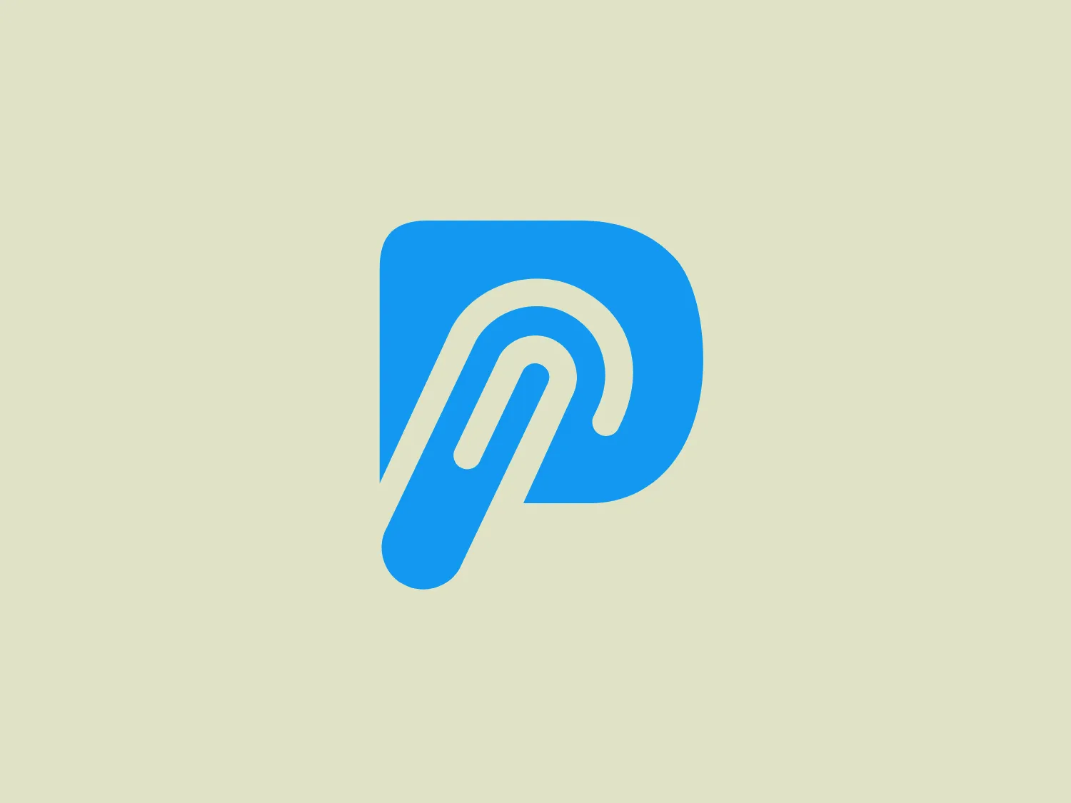 The logo featured in the image for Papierkram consists of a stylized, abstract design that resembles a combination of the letter 'D' and a looping arrow or pathway. It utilizes two shades of blue; a vibrant sky blue for the main body and a deeper navy blue for the accentuating stroke that follows the loop's curve, giving a sense of movement or progress. The overall design aesthetic is modern and dynamic, with rounded corners and a flowing line that creates a sense of continuity and fluidity. It conveys innovation and forward-thinking.