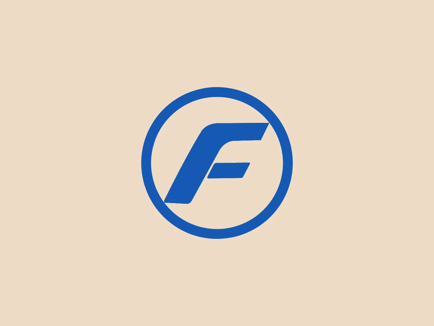 The Force Motors logo features a stylized letter "F" in a modern sans-serif font, with the upper horizontal line extending to the right. Its design implies motion and progressiveness. The color of the "F" is a vibrant shade of blue, which conveys trustworthiness and professionalism. The letter is encased within a circular outline, reinforcing the unity and completeness of the entity it represents. The overall aesthetic is clean, minimalistic, and highly scalable, suitable for various applications. Given the logo's blue color, a neutral or slightly warm background would complement it well without overpowering the design.
