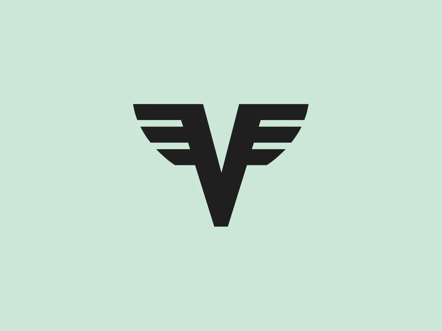 The Volksbank Wien logo is a modern, abstract representation of the letters "VF" stylized to look like wings or a bird in flight. It features two parts, each corresponding to one of the letters, merged in a V shape. The color is a deep, solid blue, suggesting reliability and professionalism. The segmented lines in the "wings" add a sense of motion and progressiveness. The clean, sharp angles contribute to the logo's contemporary appearance.