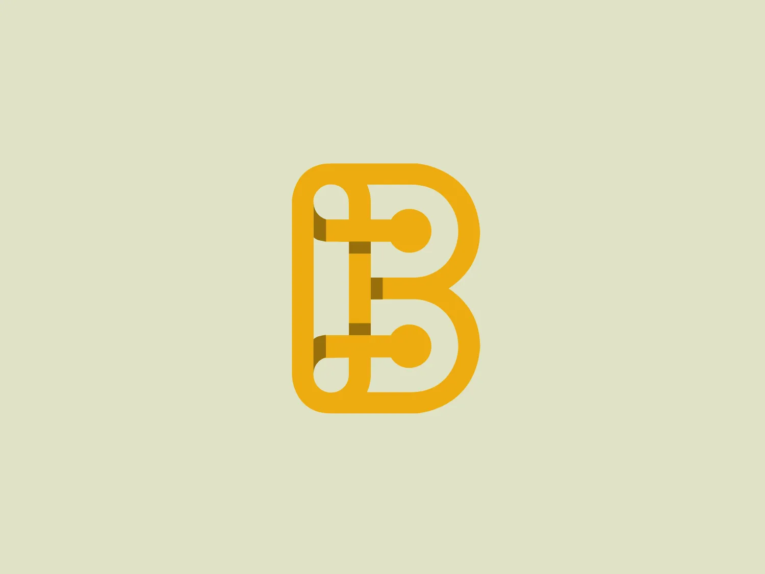 The BSCPad logo depicts a stylized letter "B" made up of interconnected elements resembling circuitry or digital paths, conveying technology and connectivity themes. The vibrant yellow color is bold and energetic, while the modern, minimalist design utilizes cleverly incorporated negative space to enhance the interconnected motif. The logo suggests a tech-oriented brand or initiative.
