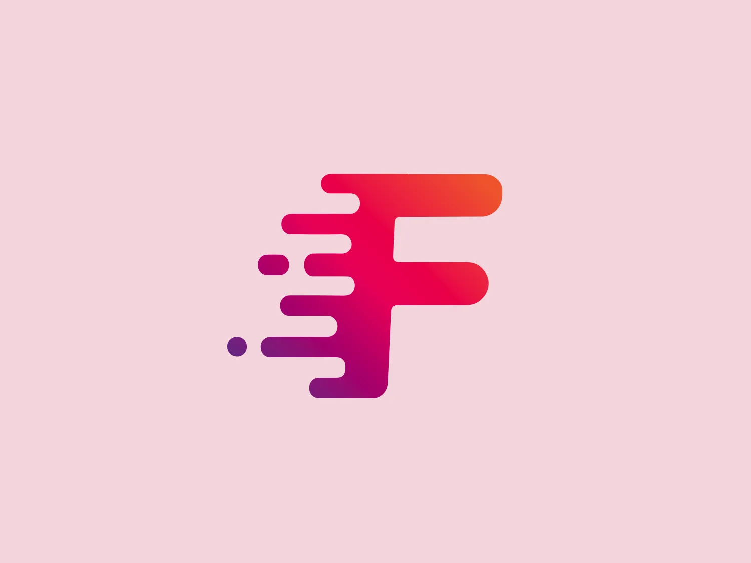 The Flexi Analyst logo showcases a stylized 'F' with a dynamic, speed-inspired design. Composed of solid and gradient elements transitioning from deep purple at the bottom to hot pink and vibrant orange at the top, it suggests motion and agility. The right side extends into fading horizontal lines, amplifying the sense of speed and digital connectivity. This modern, energetic design is suitable for technology or media companies, featuring a bold and fluid shape for clear brand recognition.