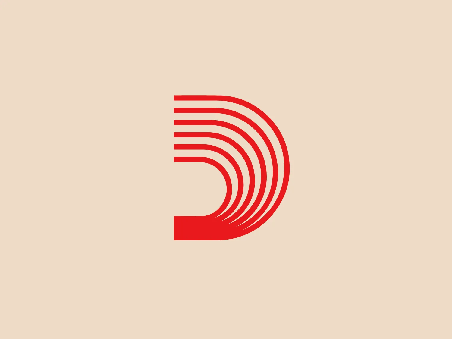 The D'Addario logo features a stylized, abstract design consisting of thin red lines that curve to form a partial circle or semicircle. The lines graduate in width, creating a sense of movement and dimension as they taper towards one end. The color of the lines is a vivid, warm red which suggests energy and excitement. The overall design aesthetic is modern and minimalist, suggesting innovation and forward-thinking. The simplicity of the design allows for versatility in its application.