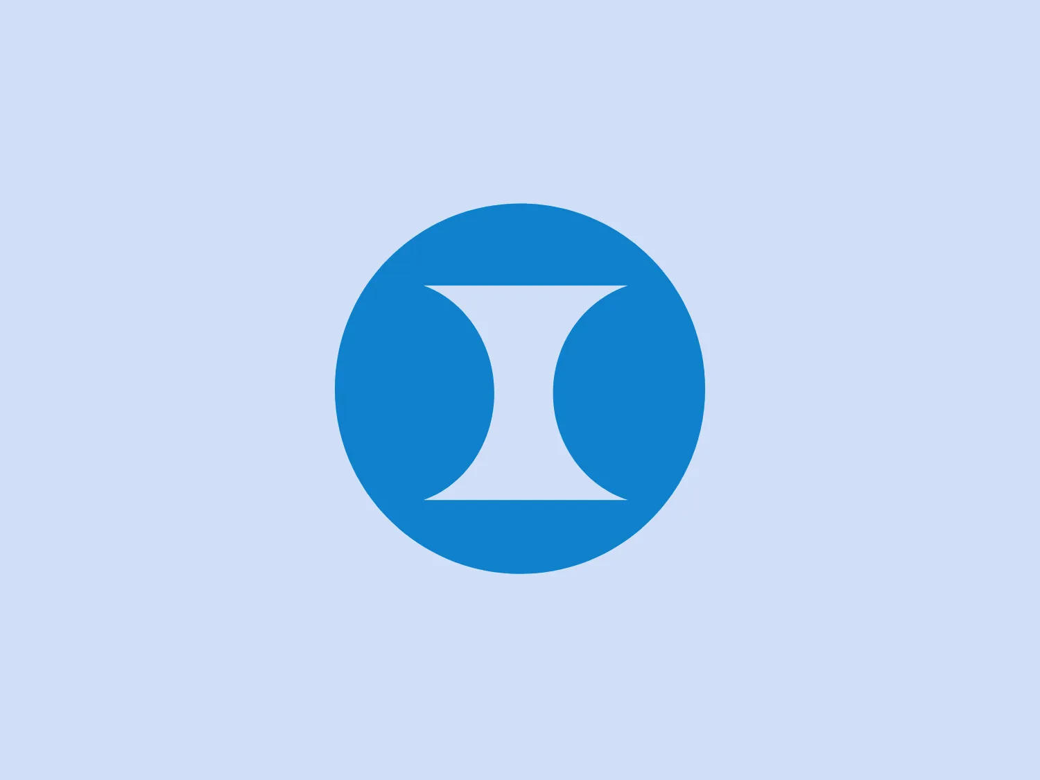 The Bital logo features a minimalist design with a bold, white Gemini zodiac symbol centered within a solid blue circle. The Gemini symbol, representative of twins, consists of two Roman numeral II-like columns with a slight curvature. This simplistic and symmetrical design conveys balance and duality, key aspects of the Gemini sign. The bold white figure against the monochromatic blue background creates a striking contrast that is modern and easily identifiable. The logo's clean lines and the use of a single color enhance its contemporary aesthetic.