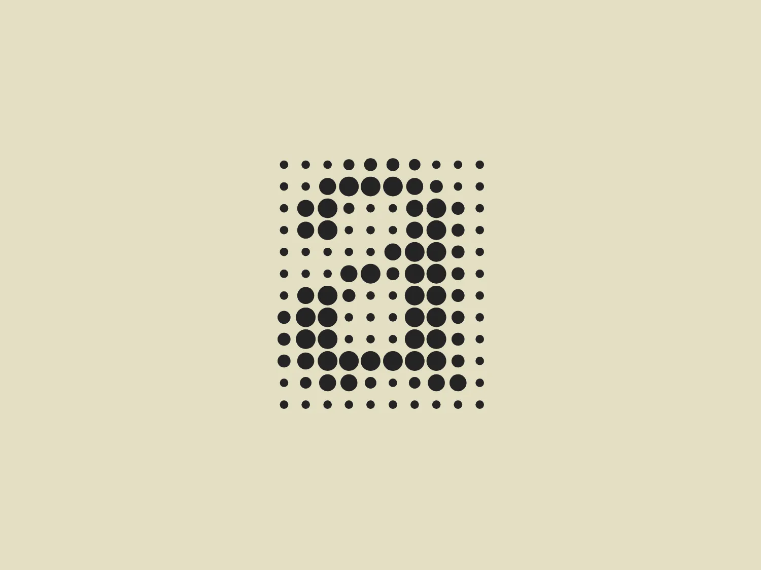 The Amfit logo is a square-shaped design made of closely-packed dots of varying sizes, creating a gradient-like effect that gives the illusion of a three-dimensional object bulging outward from the center. The monochromatic grayscale palette transitions from small, light dots on the periphery to larger, darker ones toward the center, creating depth and movement. The clean lines, geometric precision, and minimalist approach exude a modern and sophisticated aesthetic.