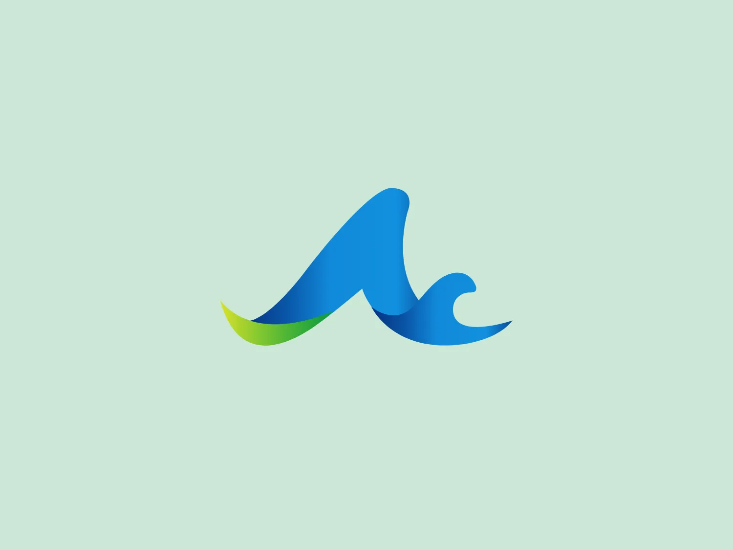 The Aguas Cartagena logo showcases an abstract, dynamic shape symbolizing a wave and a bird in flight, evoking motion and freedom. It features a gradient of deep blue transitioning to vibrant green, with hints of lighter blue. The fluid, pointed shapes convey natural elements and movement, while the overall aesthetic is modern and eco-friendly, reflecting growth and freshness.