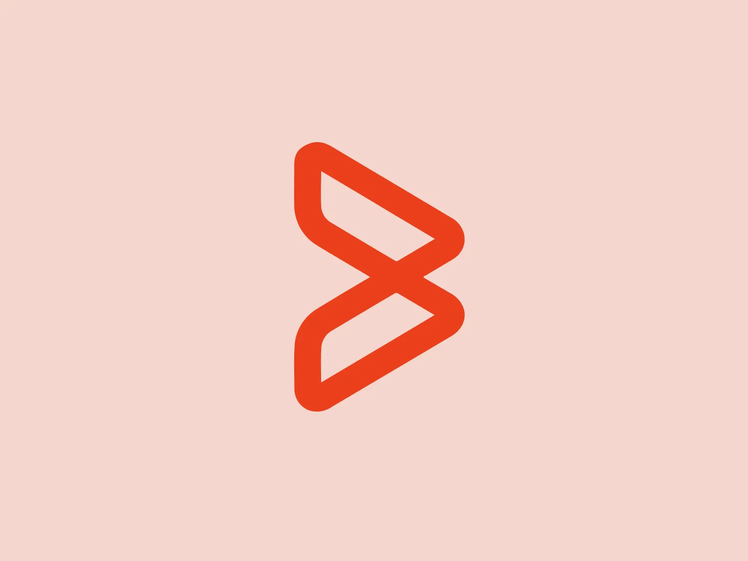 The logo in the image features an abstract, geometric design consisting of two symmetrical ribbon-like shapes intertwined to create a flowing, hourglass-like symbol. The design is clean, modern, and appears dynamic, with the illusion of movement or infinity. The color of the logo is a vibrant, flat orange, which stands out for its energy and boldness. The logo lacks additional embellishments, relying on its simplicity and the power of the color to convey its message.