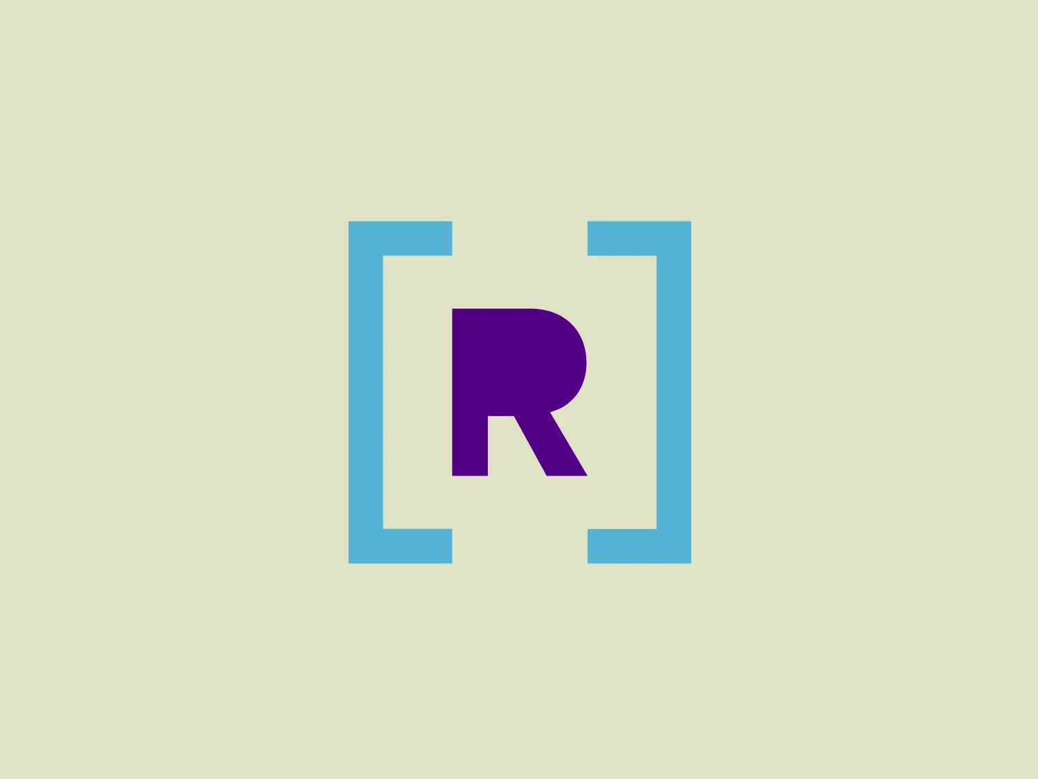 The logo for Rockset showcases a bold, sans-serif letter "R" in a deep purple color, enclosed within an open-ended light blue rectangle frame. The minimalist and contemporary design utilizes clean lines and striking negative space, allowing the vivid colors to stand out effectively.